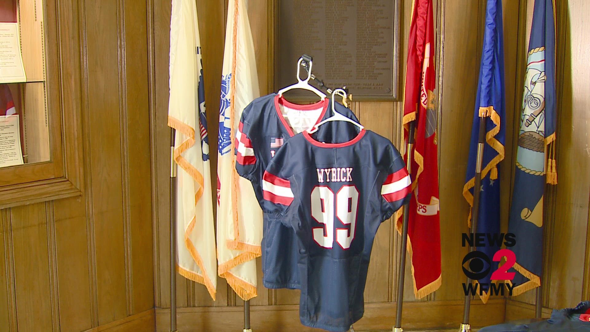 Grimsley's football team will wear new jerseys this week to honor the school’s fallen heroes.