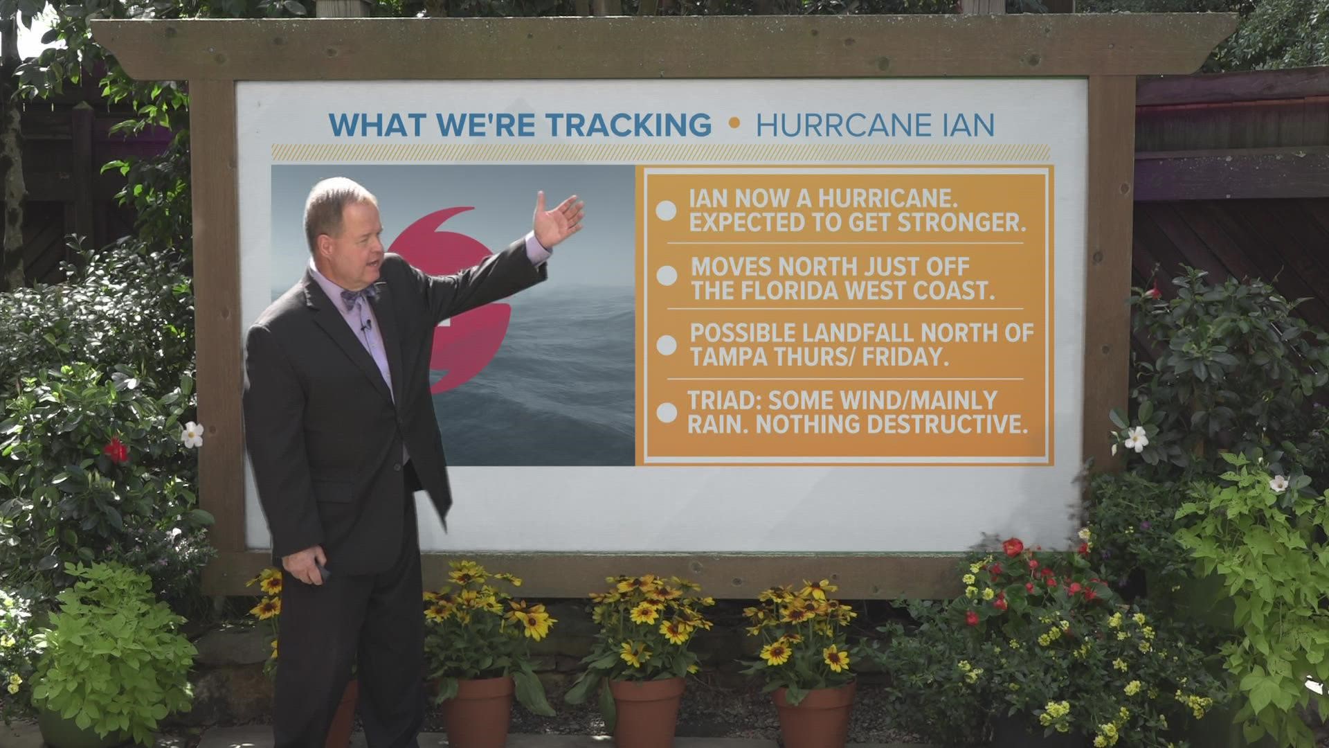 WFMY News 2 meteorologist Ed Matthews shares the latest on Ian's track and the timeline for when the Triad can expect rain.