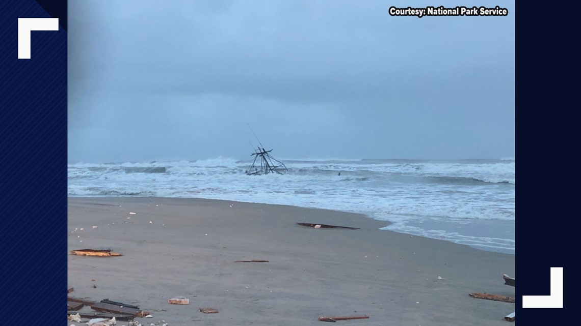 Shrimp Boat Named 'Big John' Washes Ashore in OBX, 3Man Crew Rescued