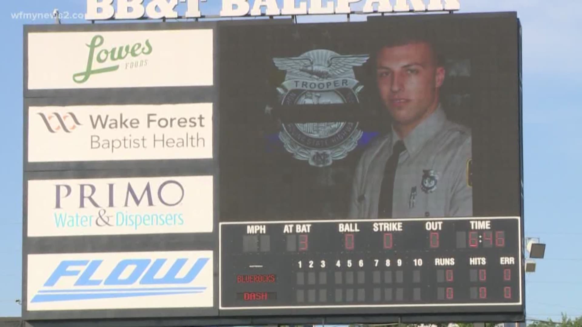 Trooper Honored At Dash Baseball Game