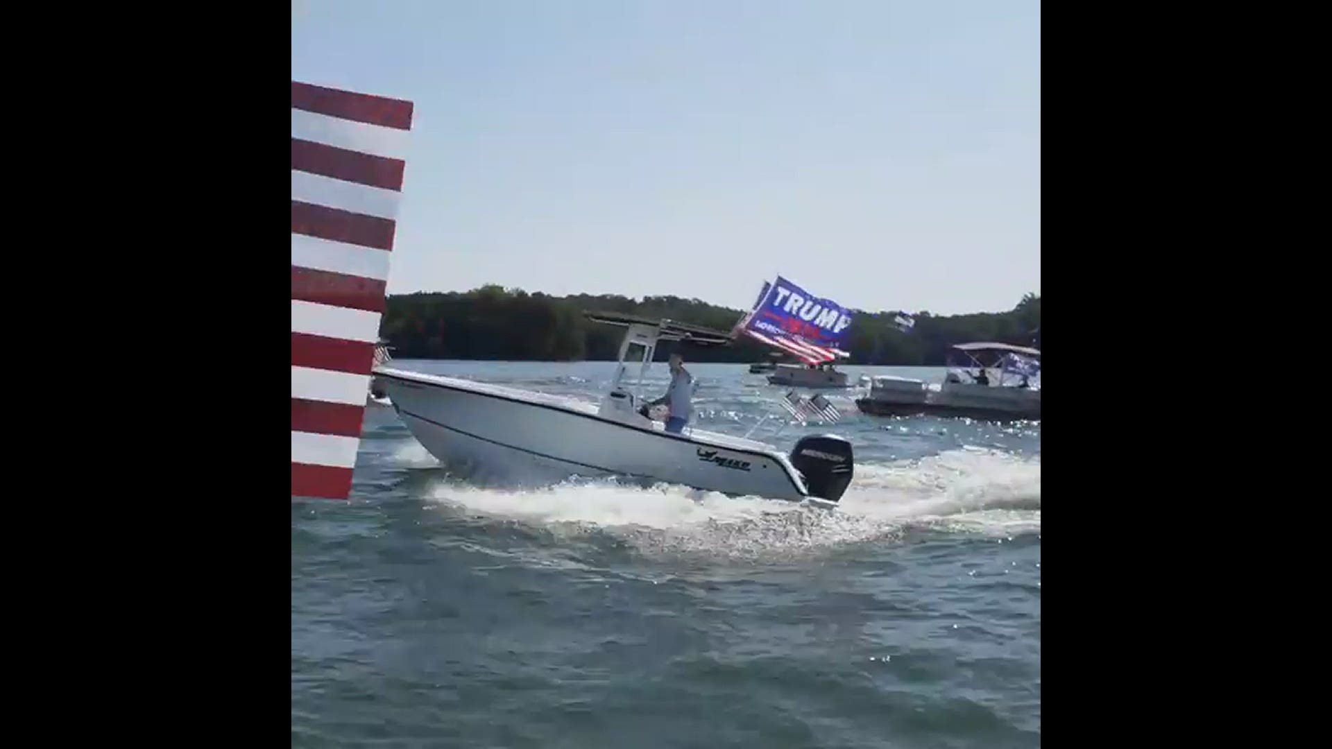 50+ boaters took part in a parade on Lake Belews, NC, in support of President Trump's reelection campaign.