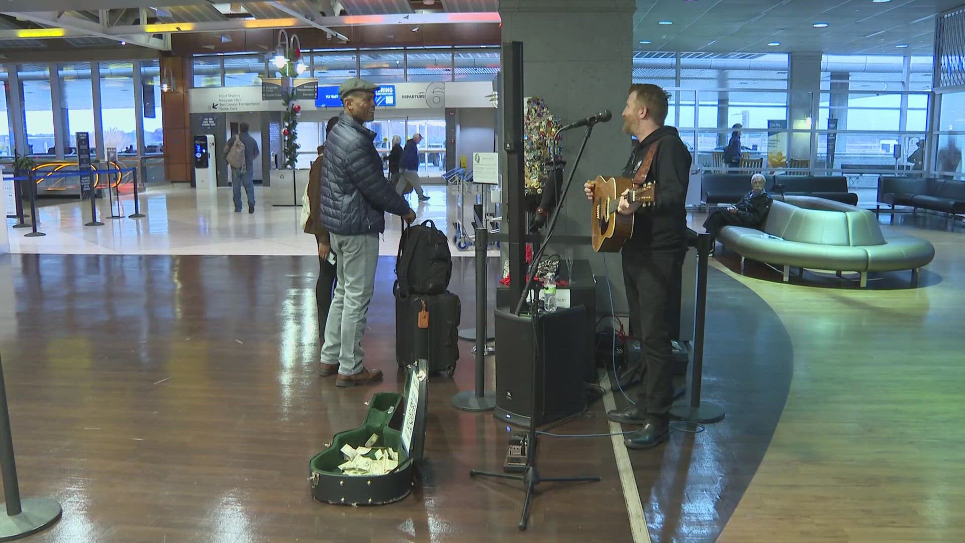 Thanksgiving travel can be stressful. The hope is live music lightens the mood.