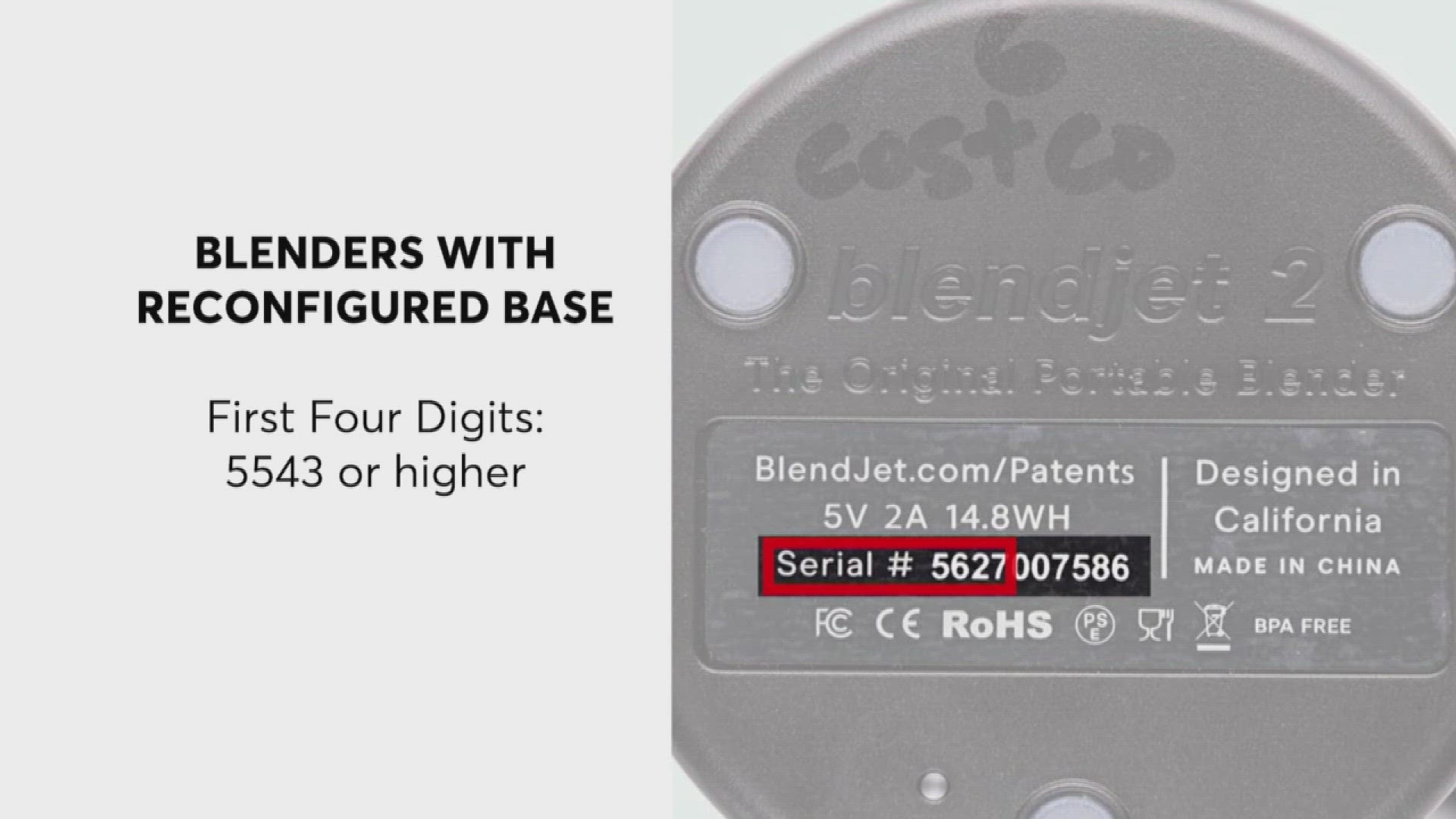 Check the serial number on your BlendJet 2 to find out if this recall impacts you