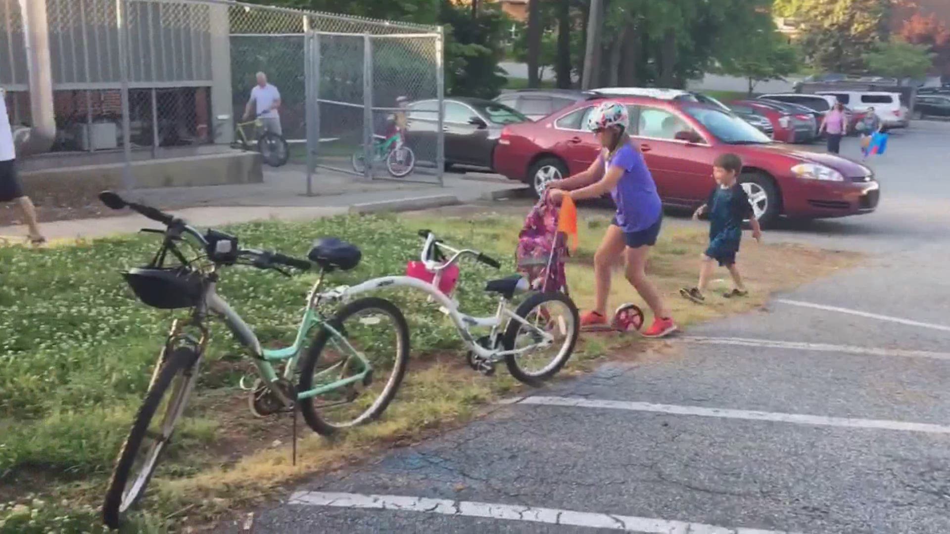 Some kids at Sternberger Elementary School in Greensboro celebrated National Bike to School Day!