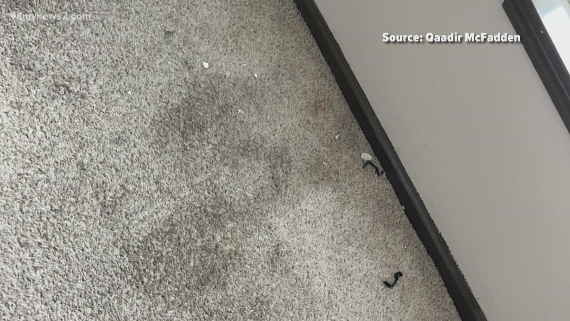 One parent said she and her student found trash, dirt, hair, mold, and dust when they walked into the unit for the first time, and shared photos of the mess.