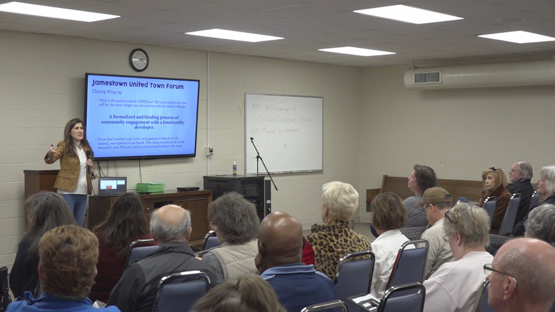 More than 120 residents gathered to learn about a proposed planned community in Jamestown.