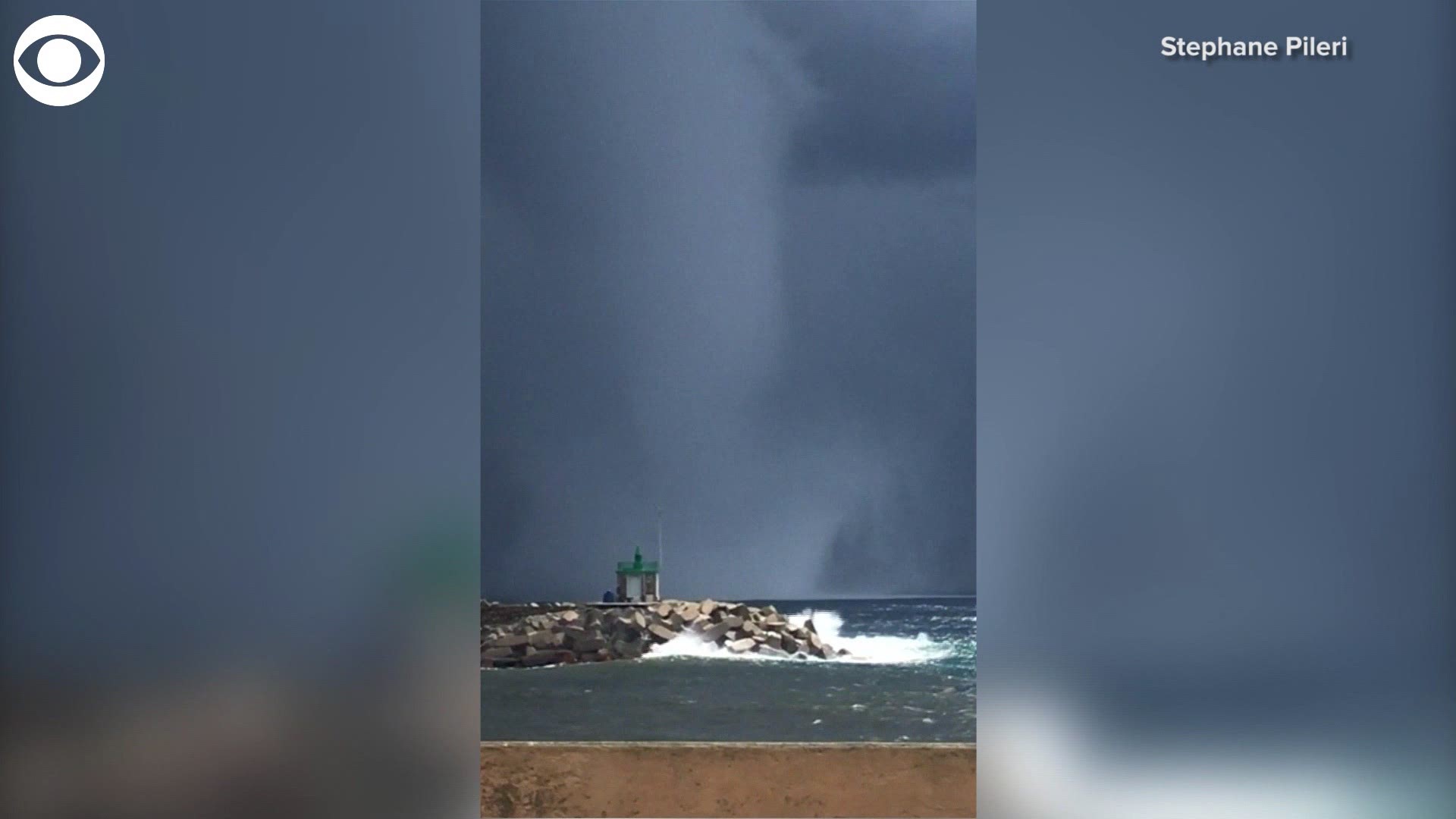 This gigantic waterspout formed off the coast of Corsica, an island in the Mediterranean Sea, on Monday. Stephane Pileri captured the waterspout on camera.