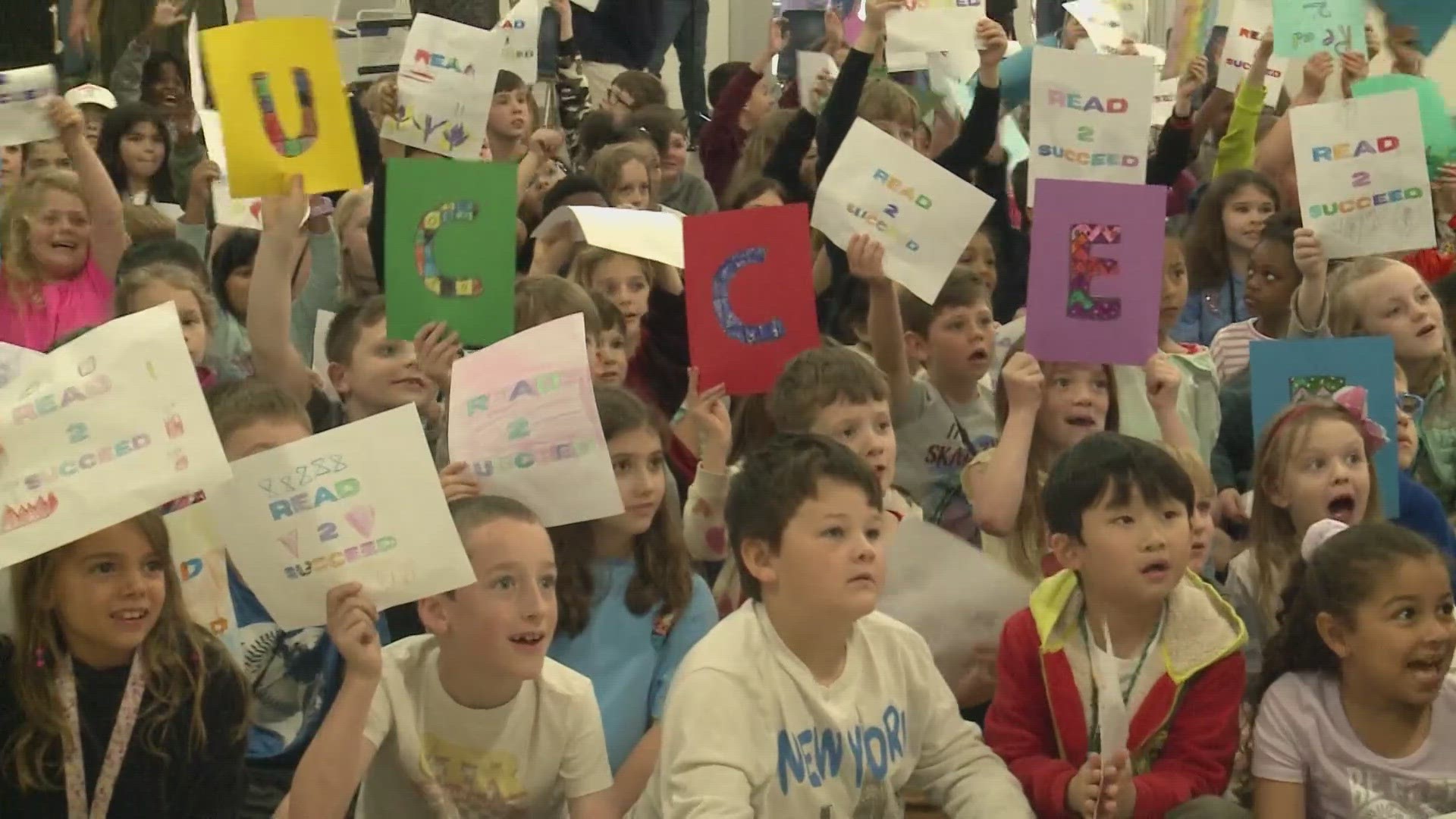 The Read 2 Succeed crew went to Pearce Elementary School to share the excitement for reading.