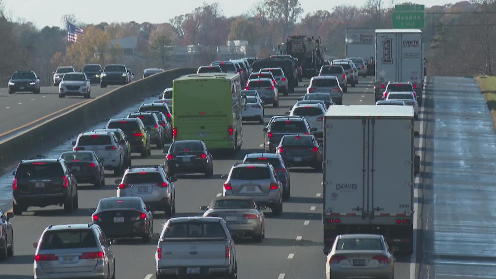 Travelers packed Triad highways as they wrapped up their holiday weekend.