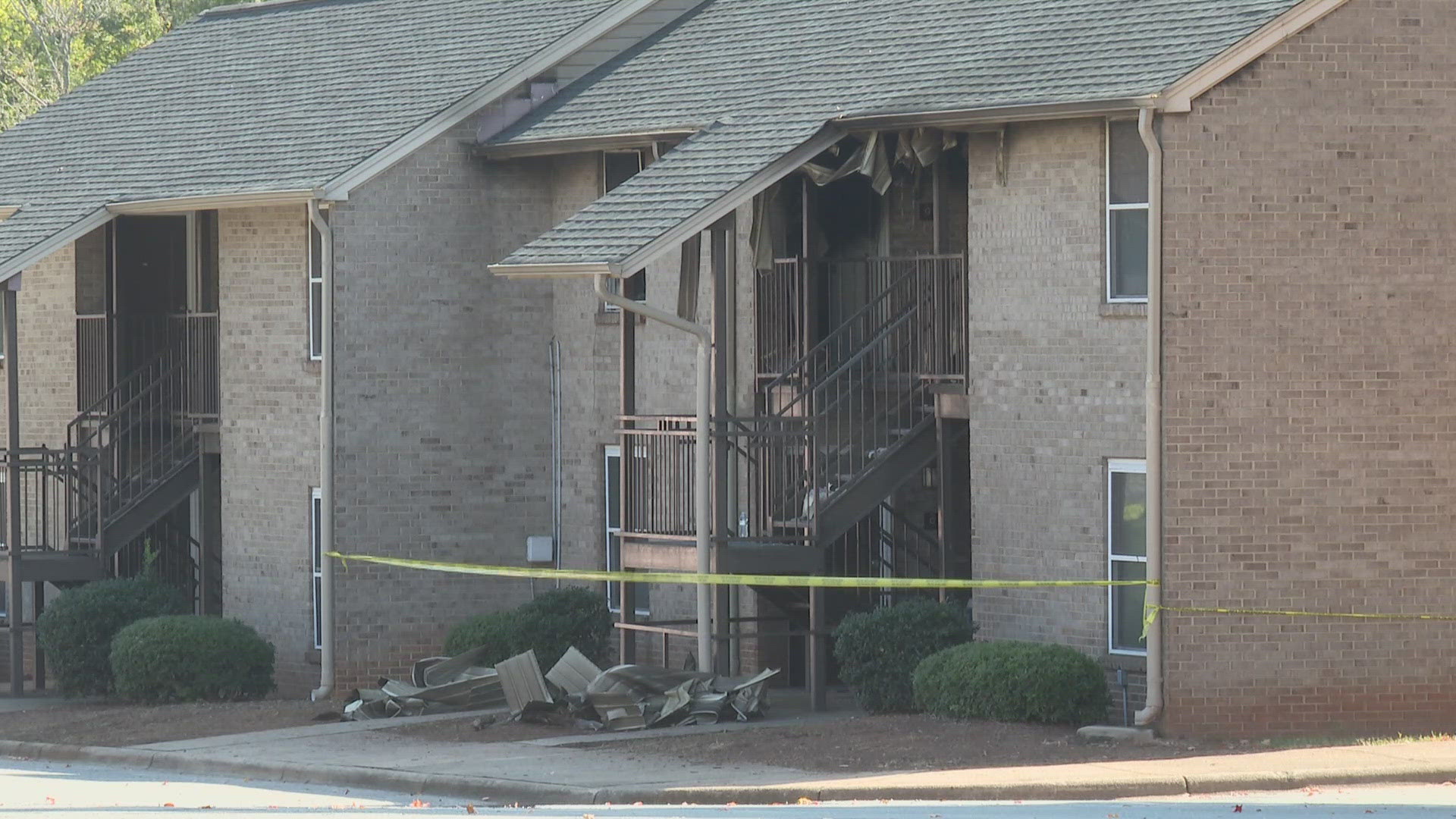 Firefighters say 10 people were displaced from the apartment fire.