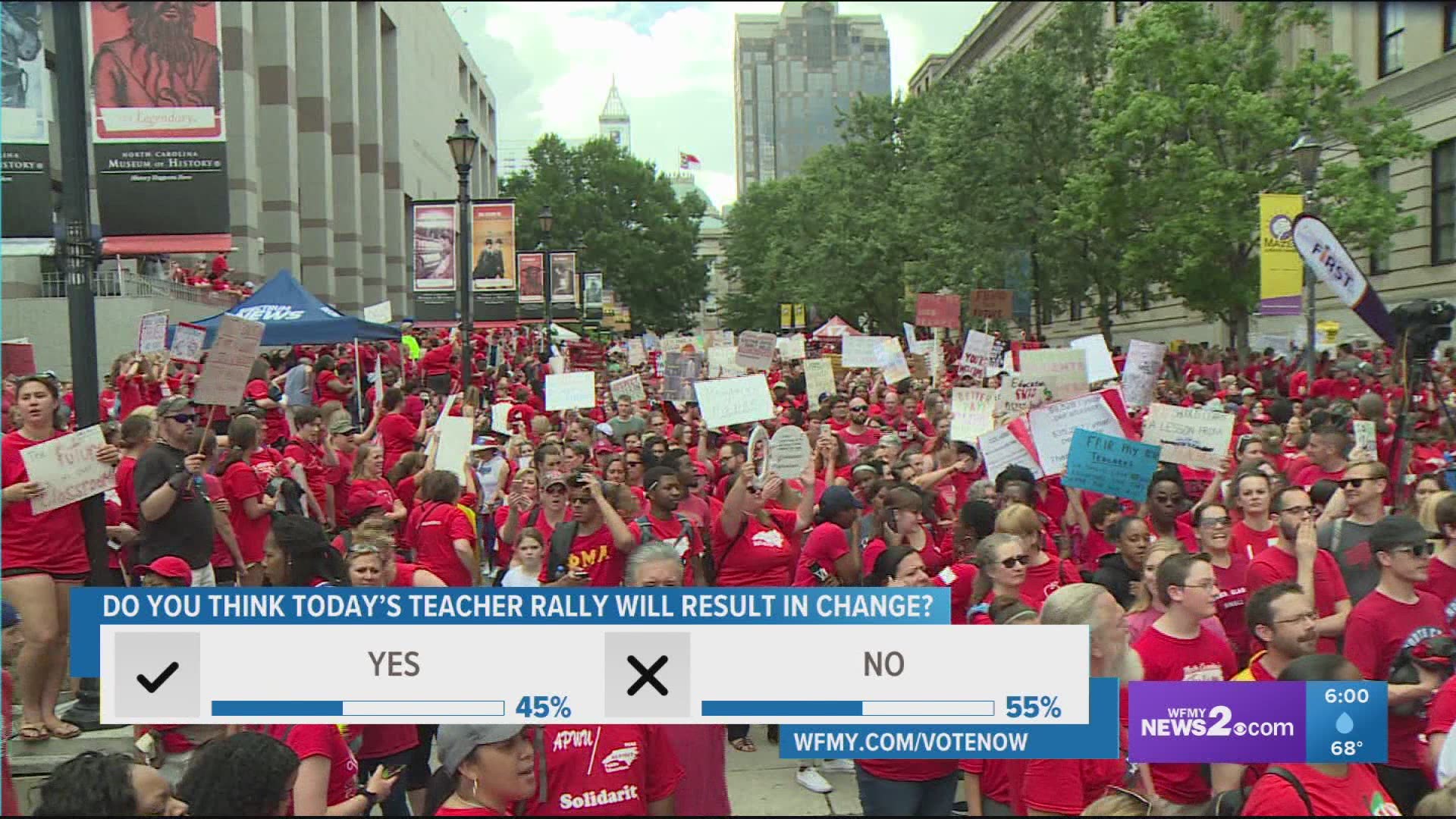 Triad Supporters Visit Teacher Rally
