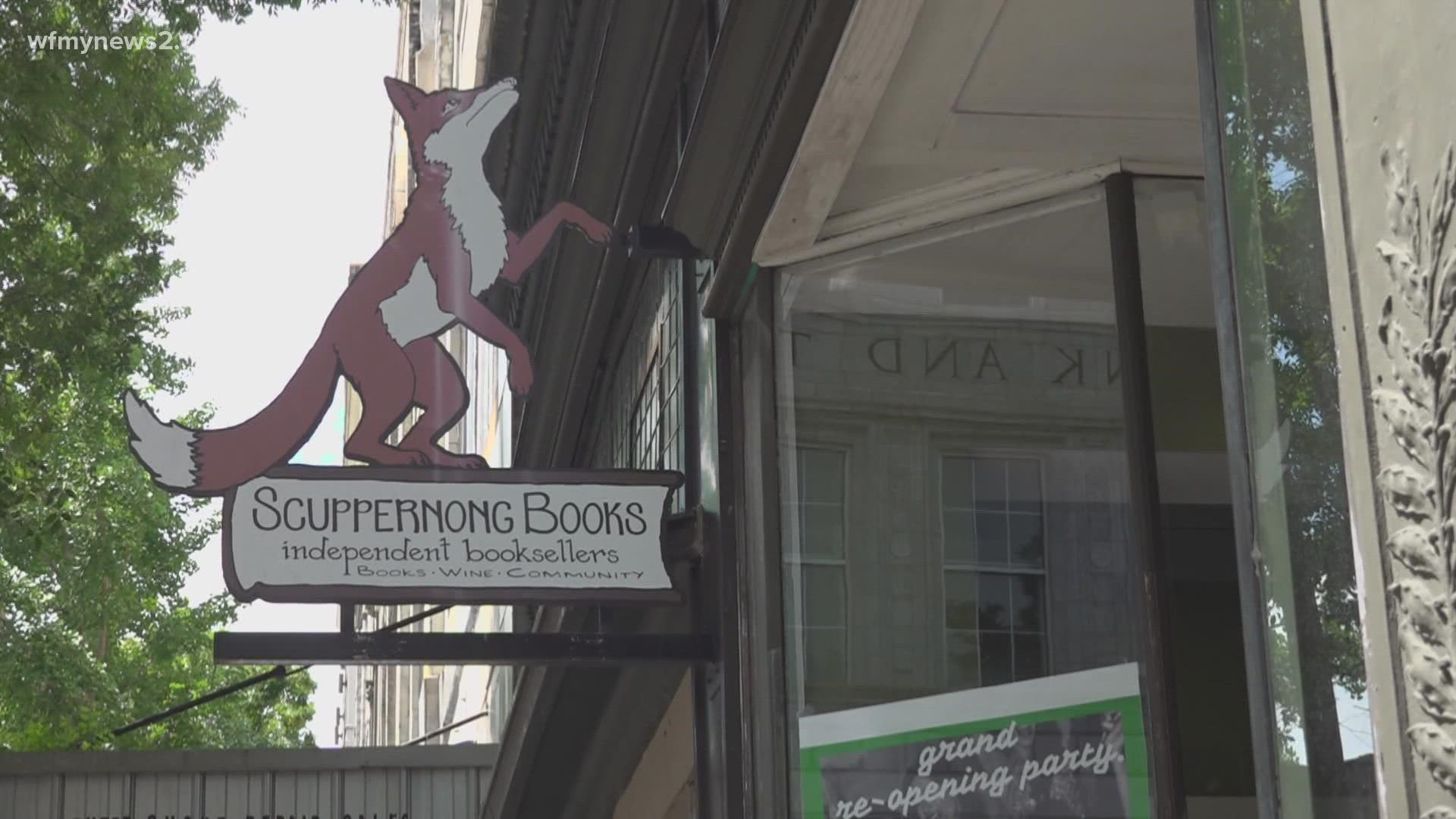 Scuppernong Books is an independently owned bookstore in downtown Greensboro.