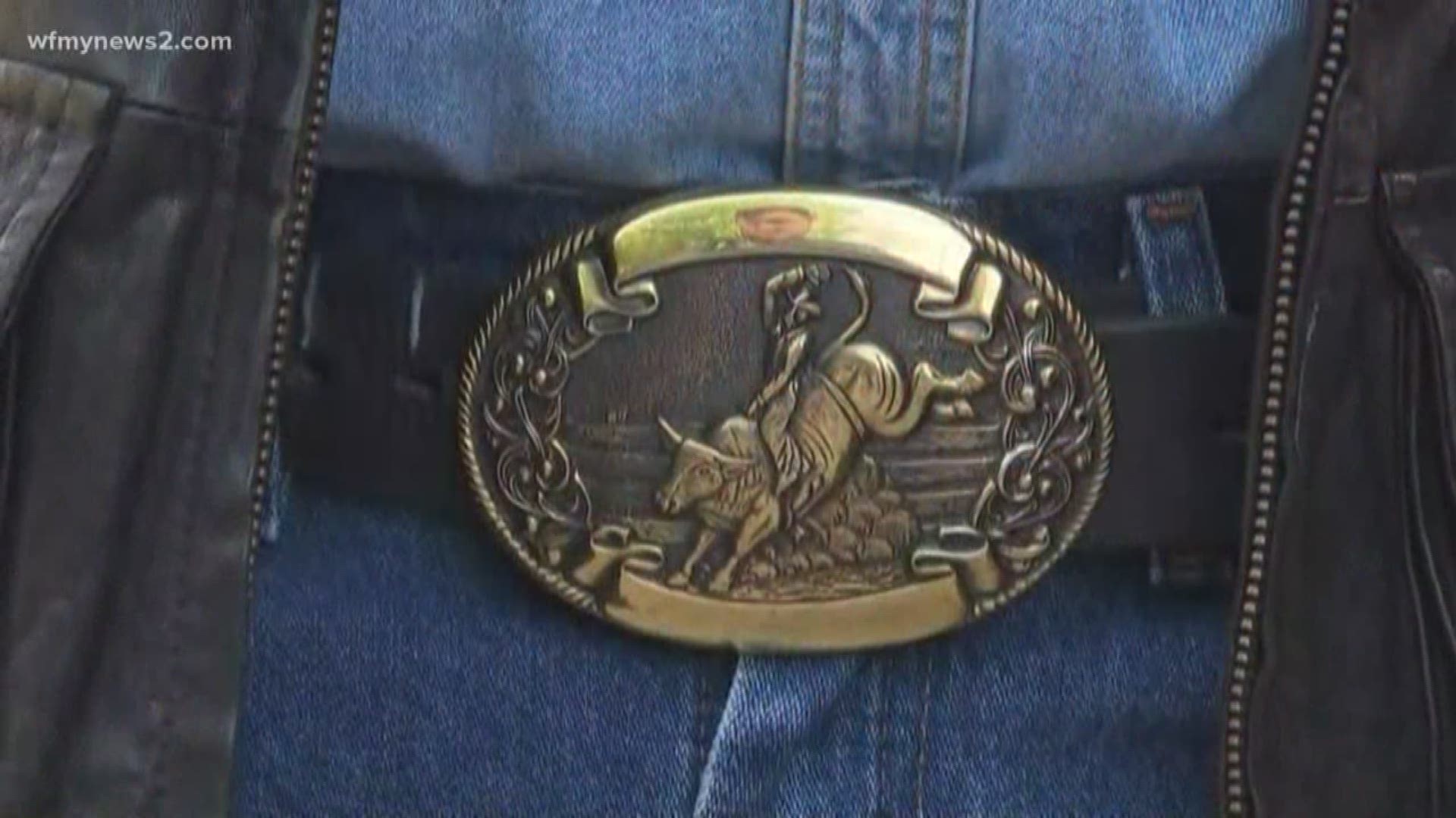 The King of racing is the proud owner of hundreds of belt buckles.