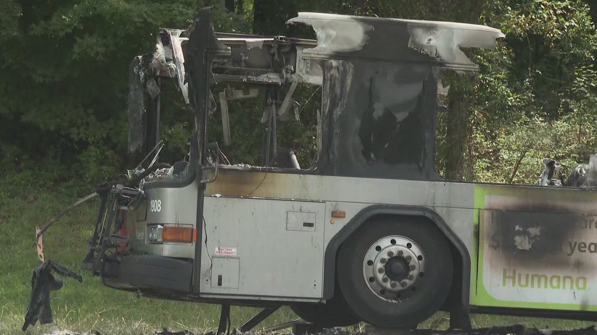 Firefighters say the fire likely started after fuel tanks of the bus overheated.