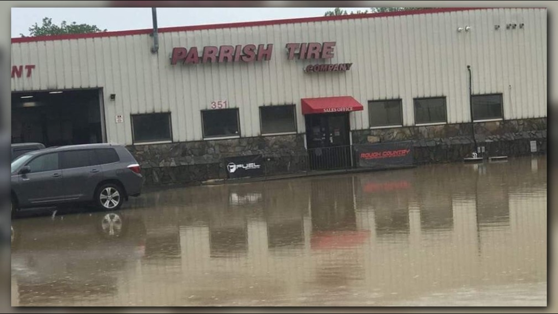 Flooding Damage Roses Store Roof Collapse, Elementary Flooded, Washed Out Roads