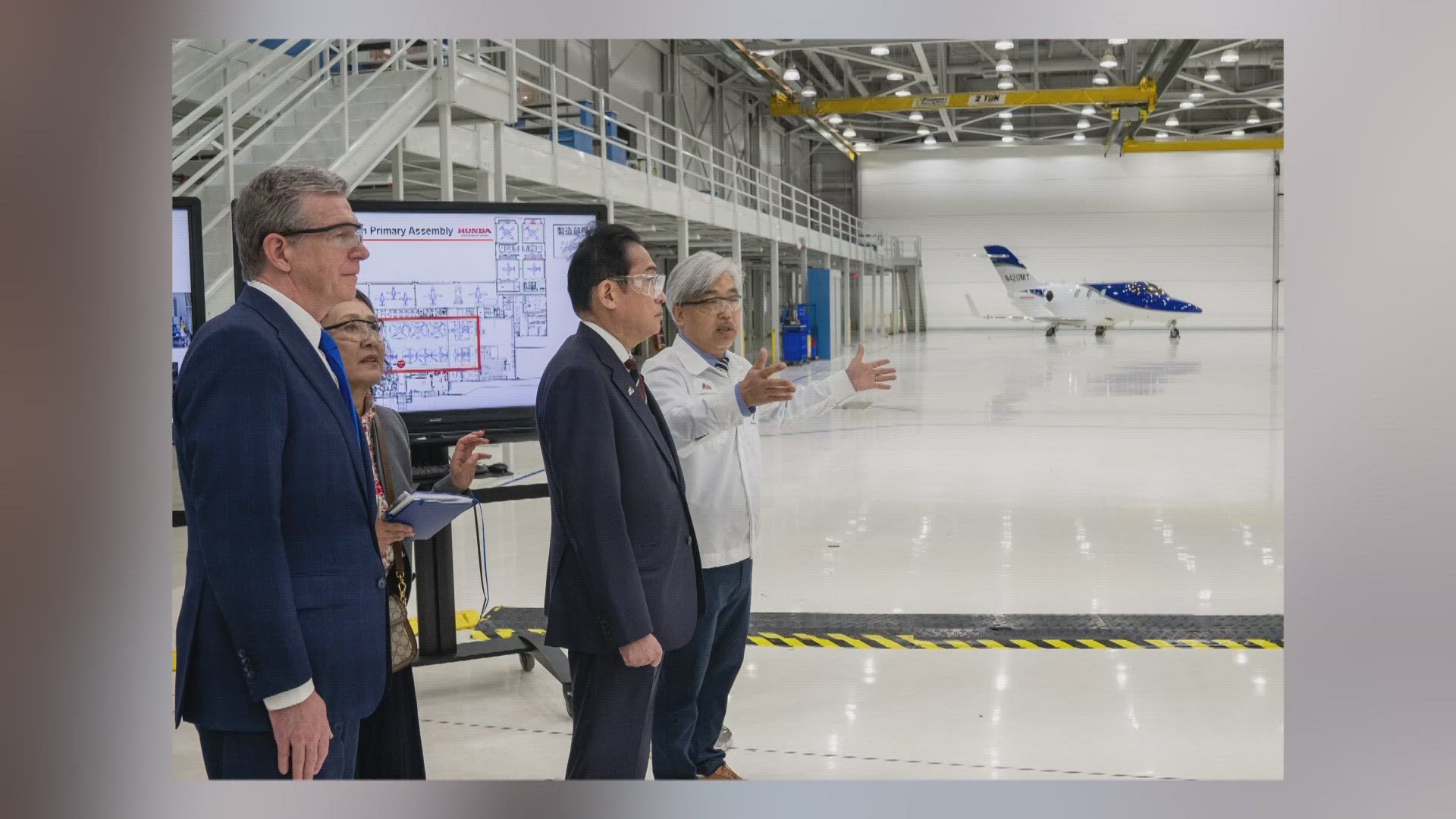 He spoke with leaders at the Toyota and HondaJet facilities.