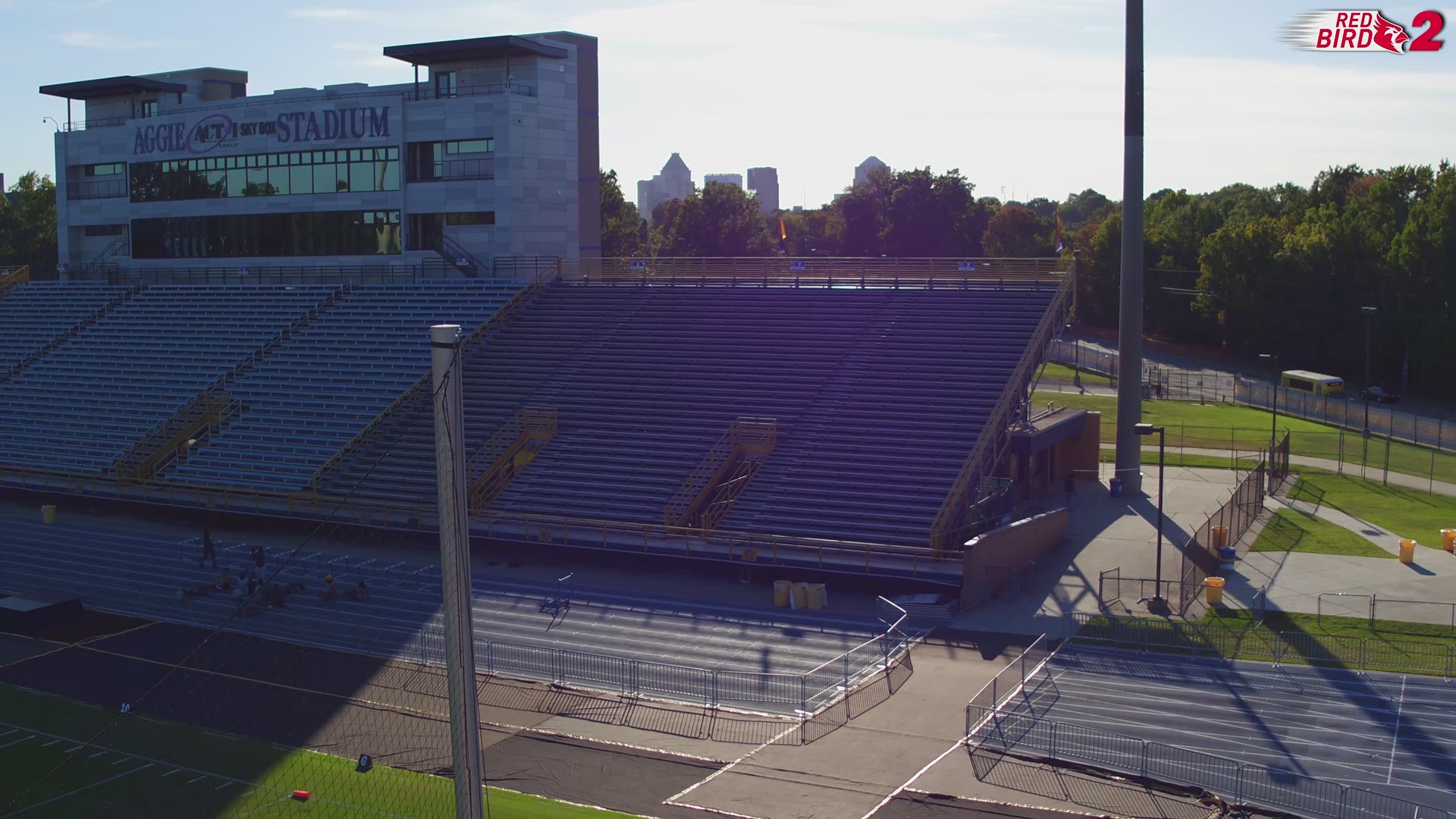 Red Bird 2 Flies Over NC A&T's Football Stadium