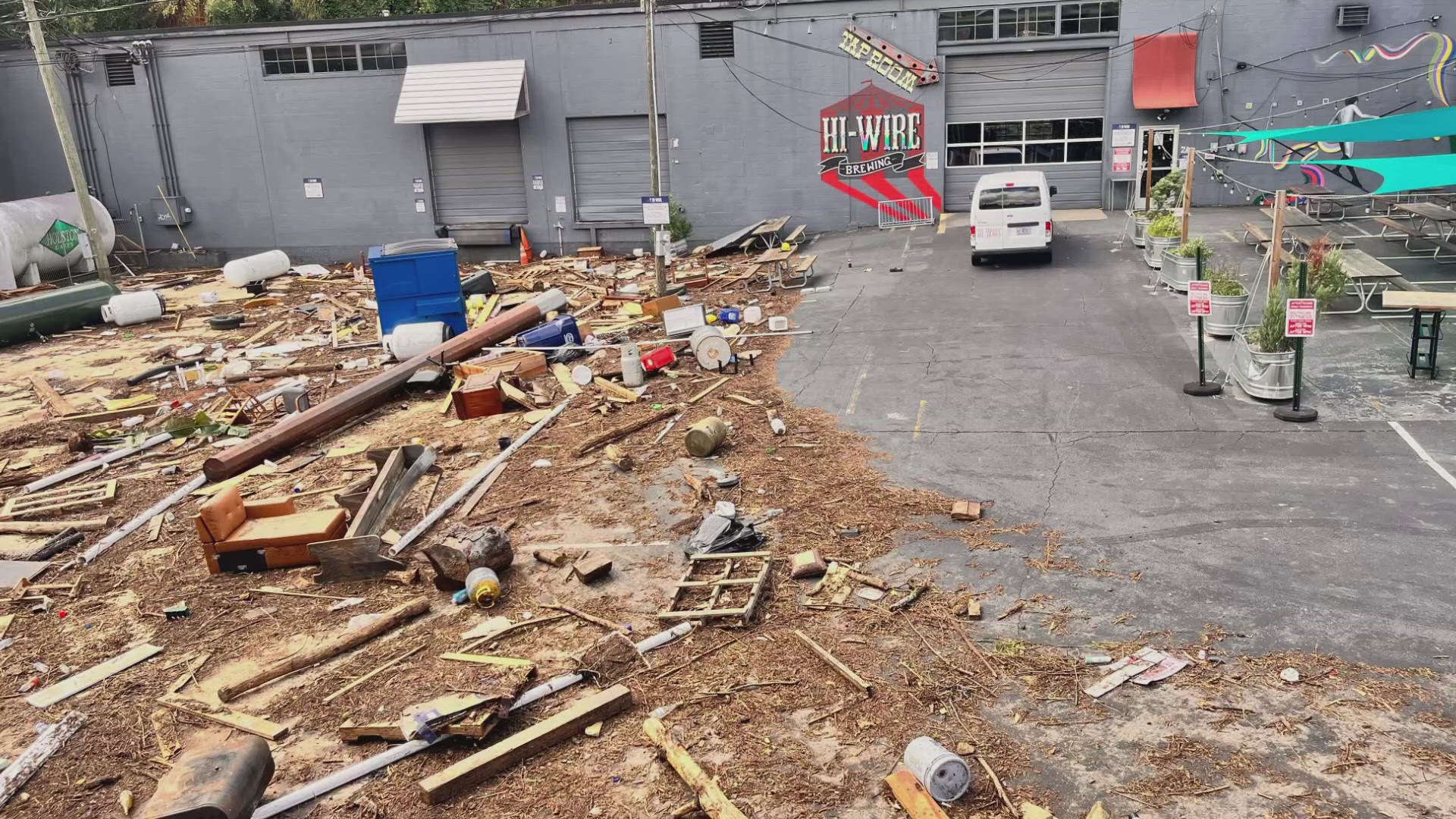 Hi-Wire brewing is dealing with a major mess after the hurricane.