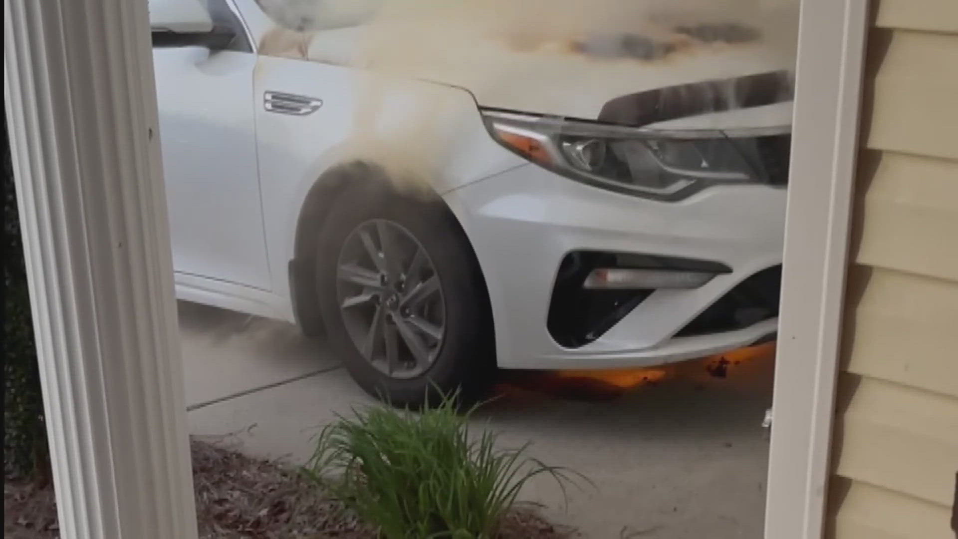 A Greensboro woman is speaking out after her car caught fire just hours after picking it up from a dealership for engine work.