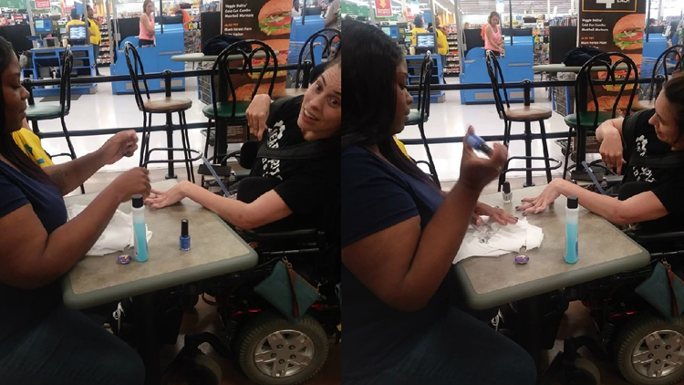 Tasia Smith wrote that the woman was denied service at Wal-Mart's nail salon