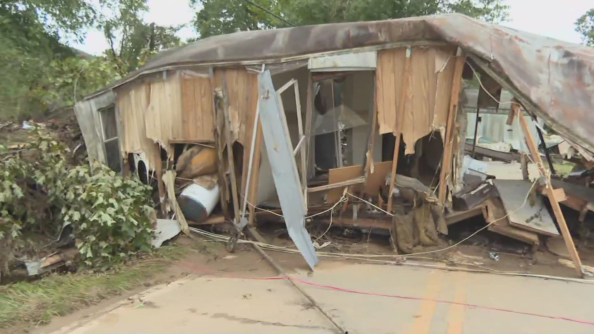 The storm moved homes, cars and anything else in its path.