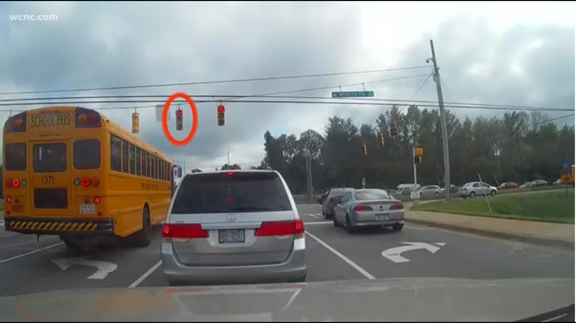 Charlotte School Bus Driver Caught On Camera Running Red Light ...