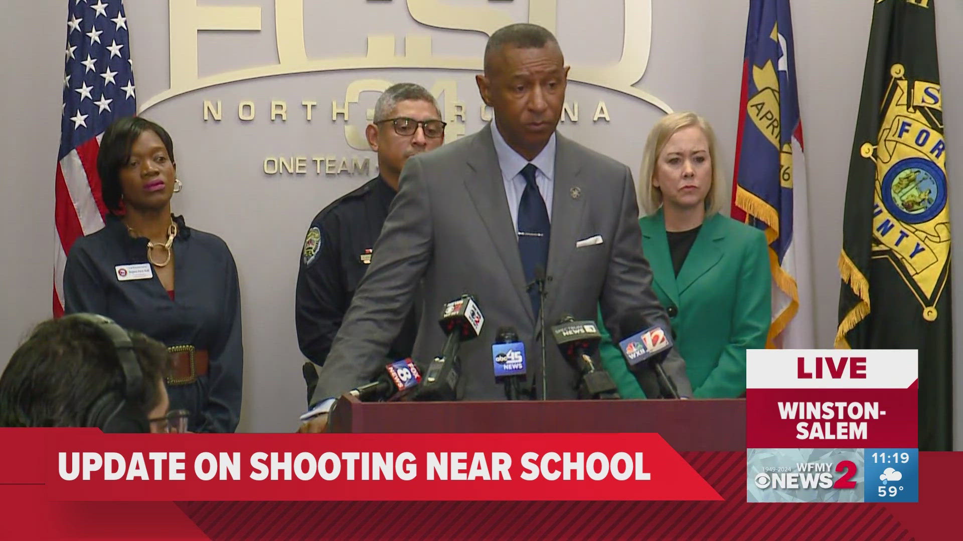 The Forsyth Co. Sheriff's Office, Winston-Salem Police Department and WS/FCS all provided updates after a shooting happened after near Reynolds High School Tuesday. 