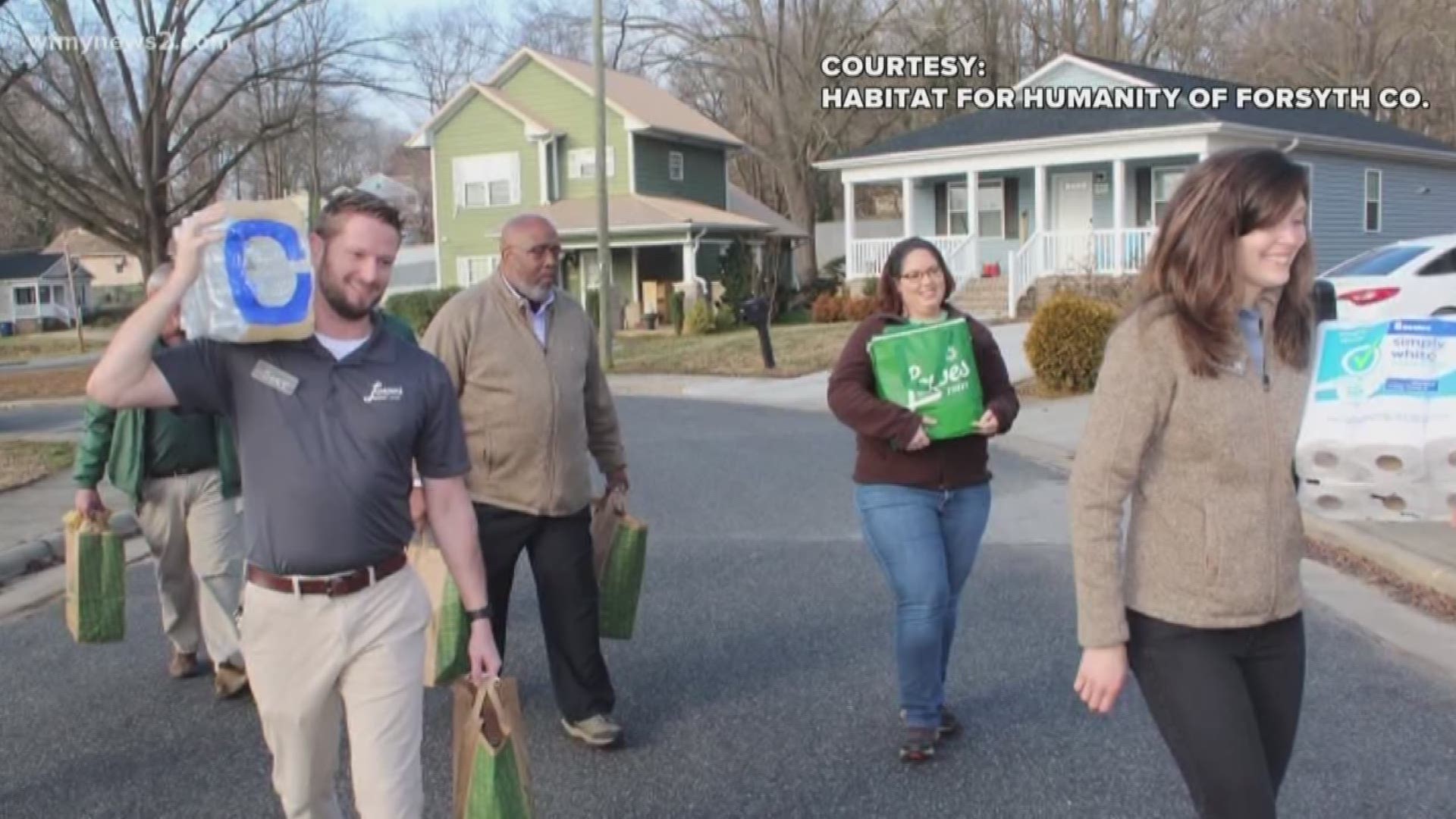 Lowes partnered up with Habitat for Humanity in Forsyth County to help feed two families in need
