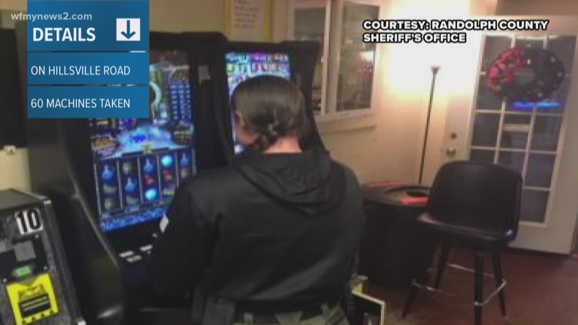 After a couple months of investigation, investigators confiscated 60 illegal  gambling machines.