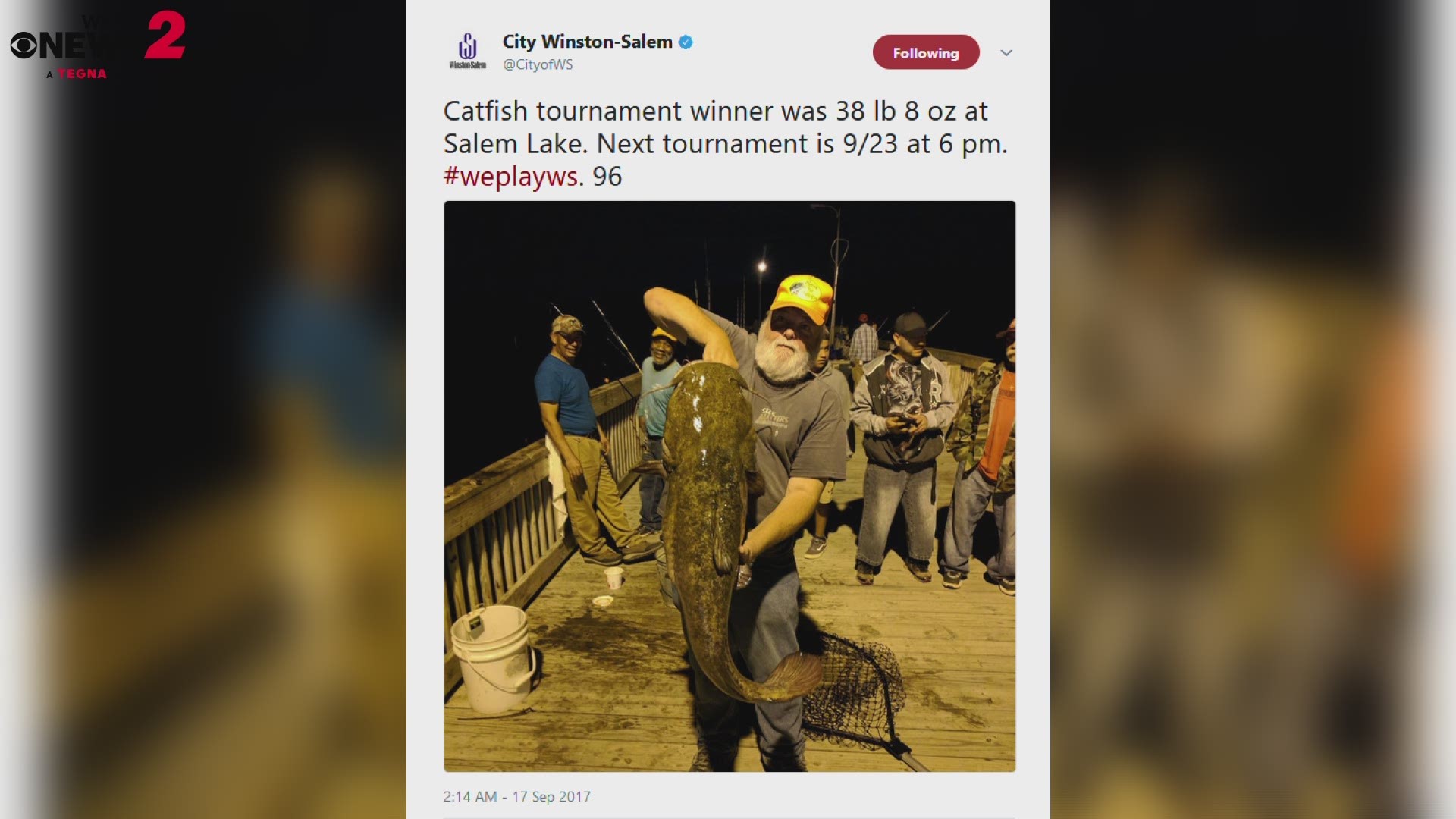 Fisherman Of 38-Pound Catfish Is A Regular At Salem Lake