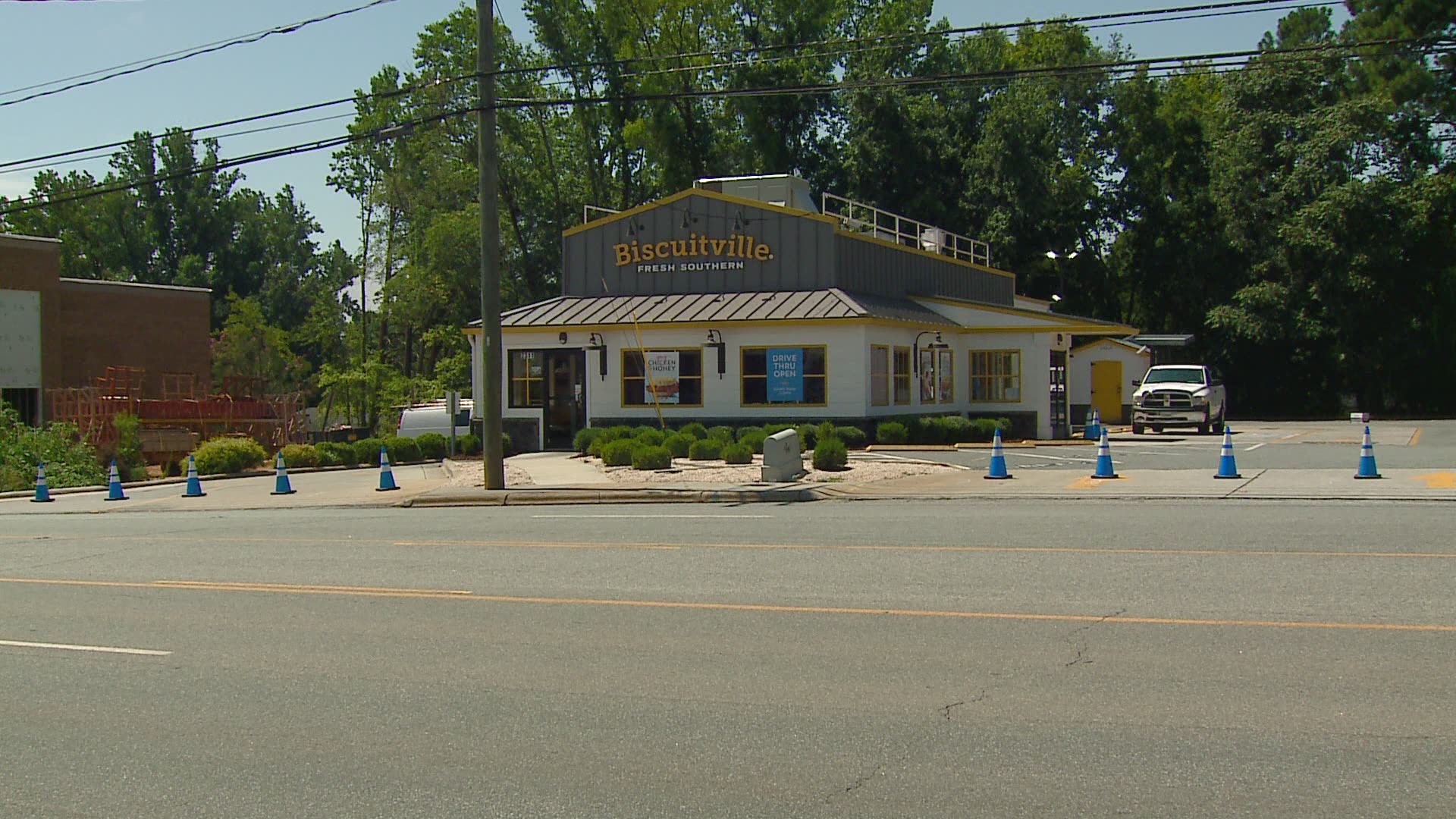 The Biscuitville location on Battleground Ave. in Greensboro has temporarily closed its doors for cleaning after an employee tested positive for COVID-19.