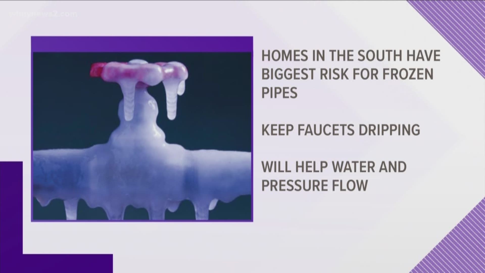 More pipes freeze and burst down south, so make sure you're not cleaning up the mess this winter.