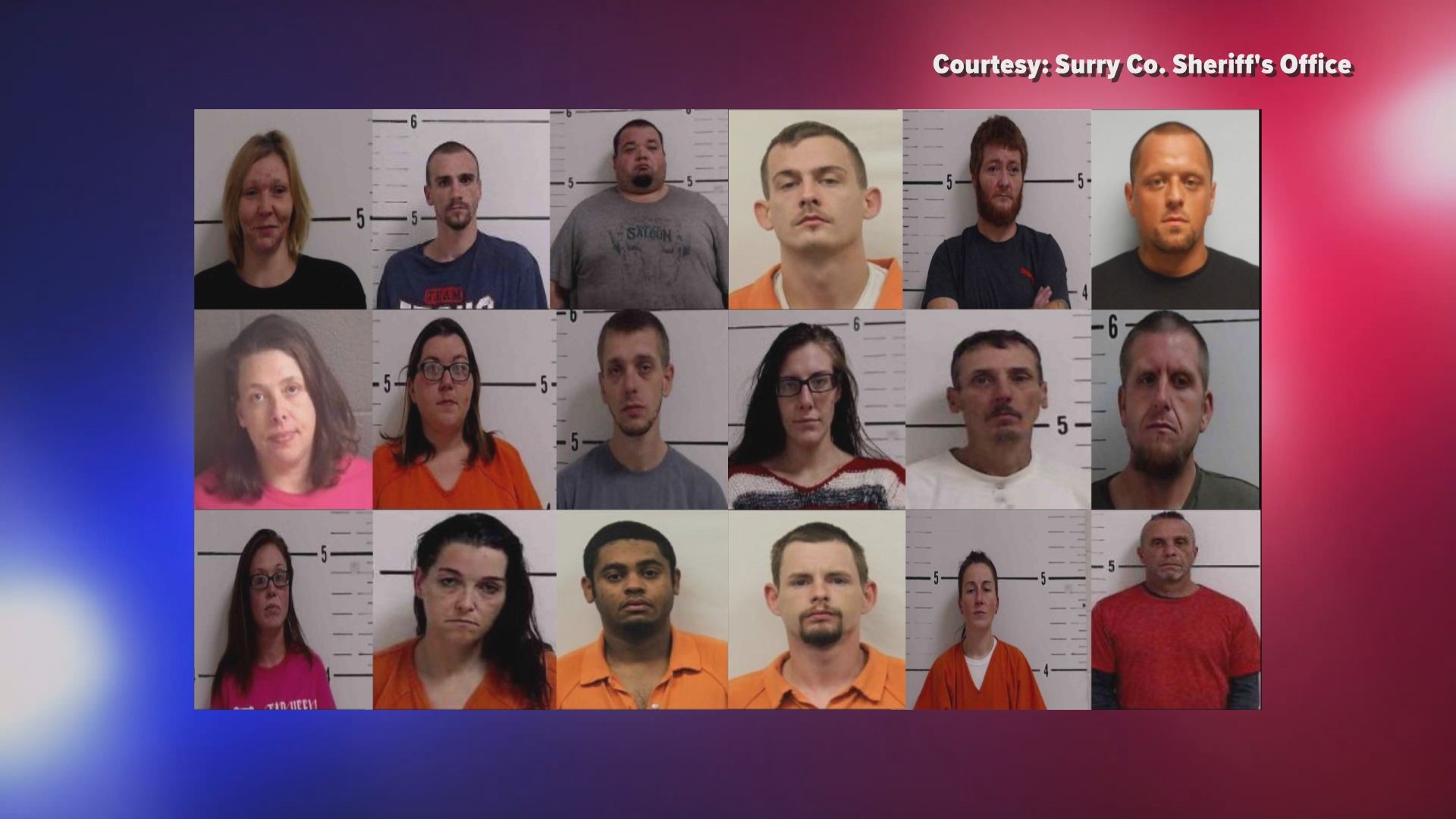 18 People arrested in connection to drug distribution says Surry County