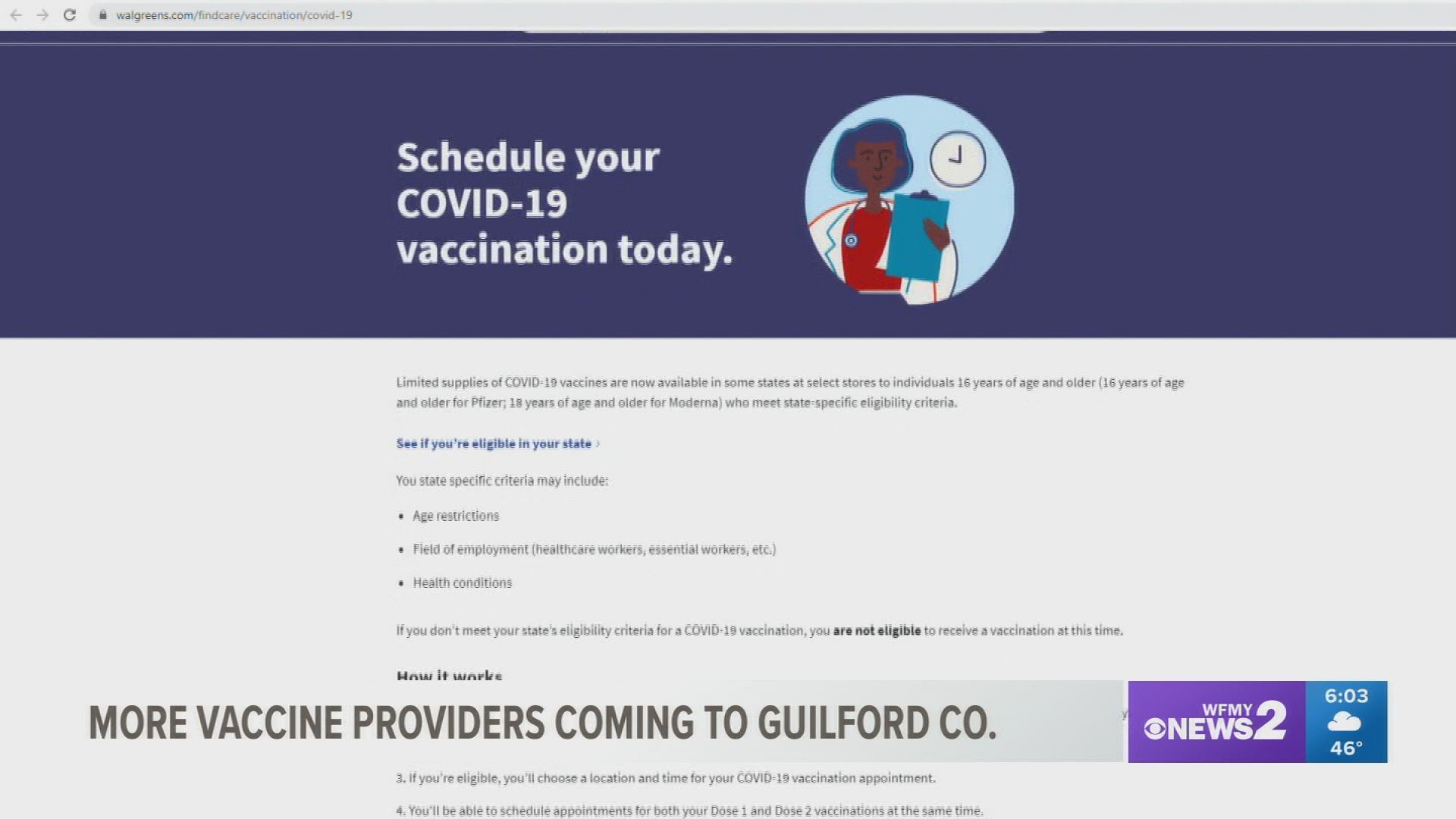 19 Walgreens locations will service Guilford County residents in need of the COVID-19 vaccine. NC A&T will also open as a vaccination site.
