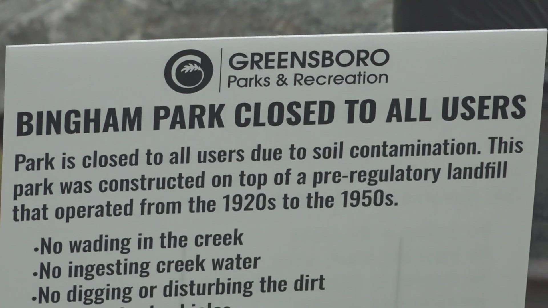 Closure signs have been placed in the park, and the Department of Parks and Rec is purchasing fencing to prevent access to the space.