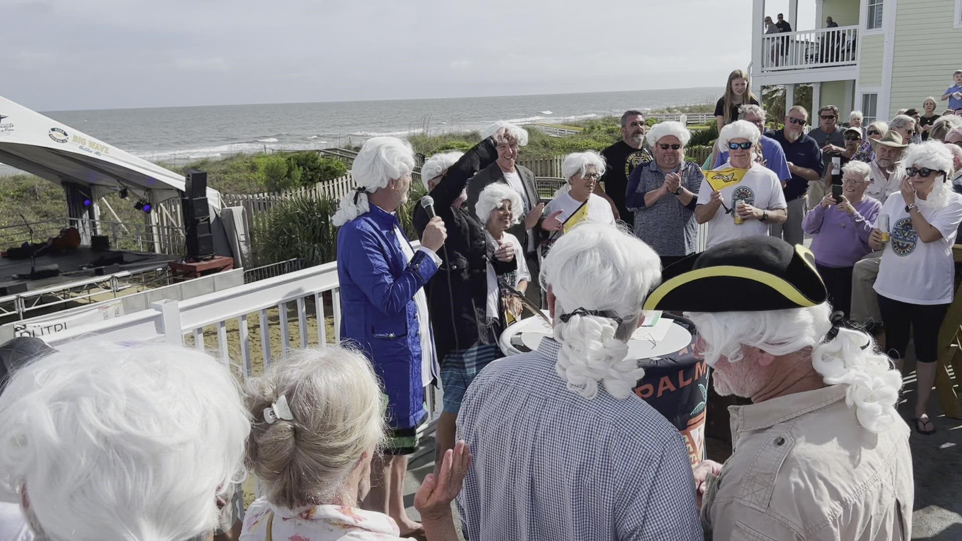 Islanders dress in wigs and sign their declaration to get the attention of lawmakers.