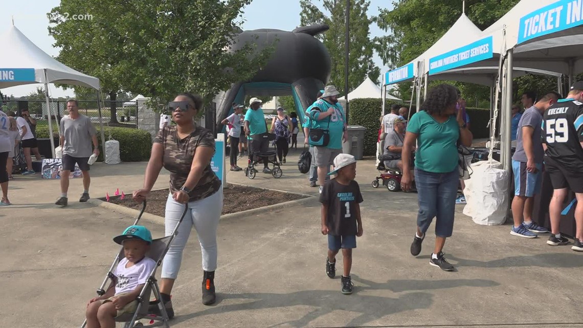 The Carolina Panthers celebrate their fans on ‘Back Together Saturday’