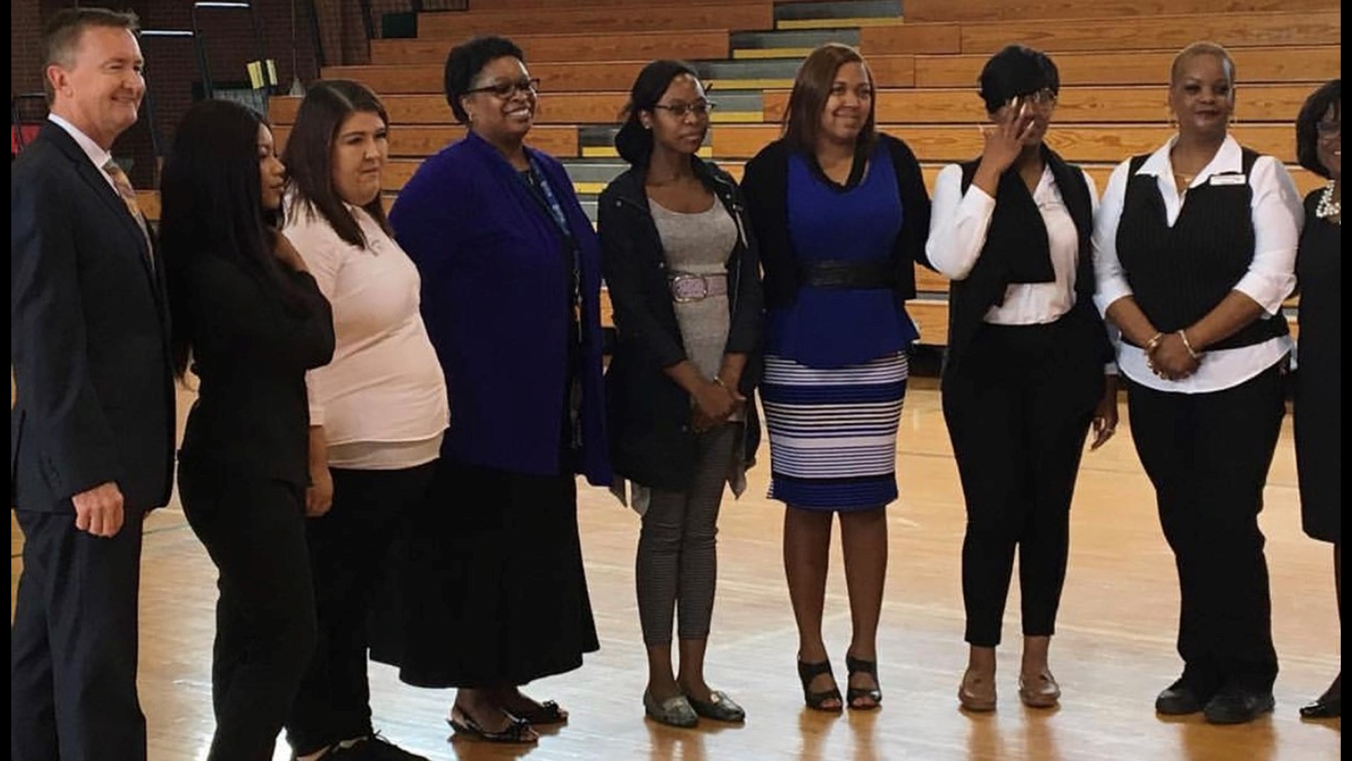 PHOTOS Jackson Middle School Gets 100 Instruments, 2,000 Check From