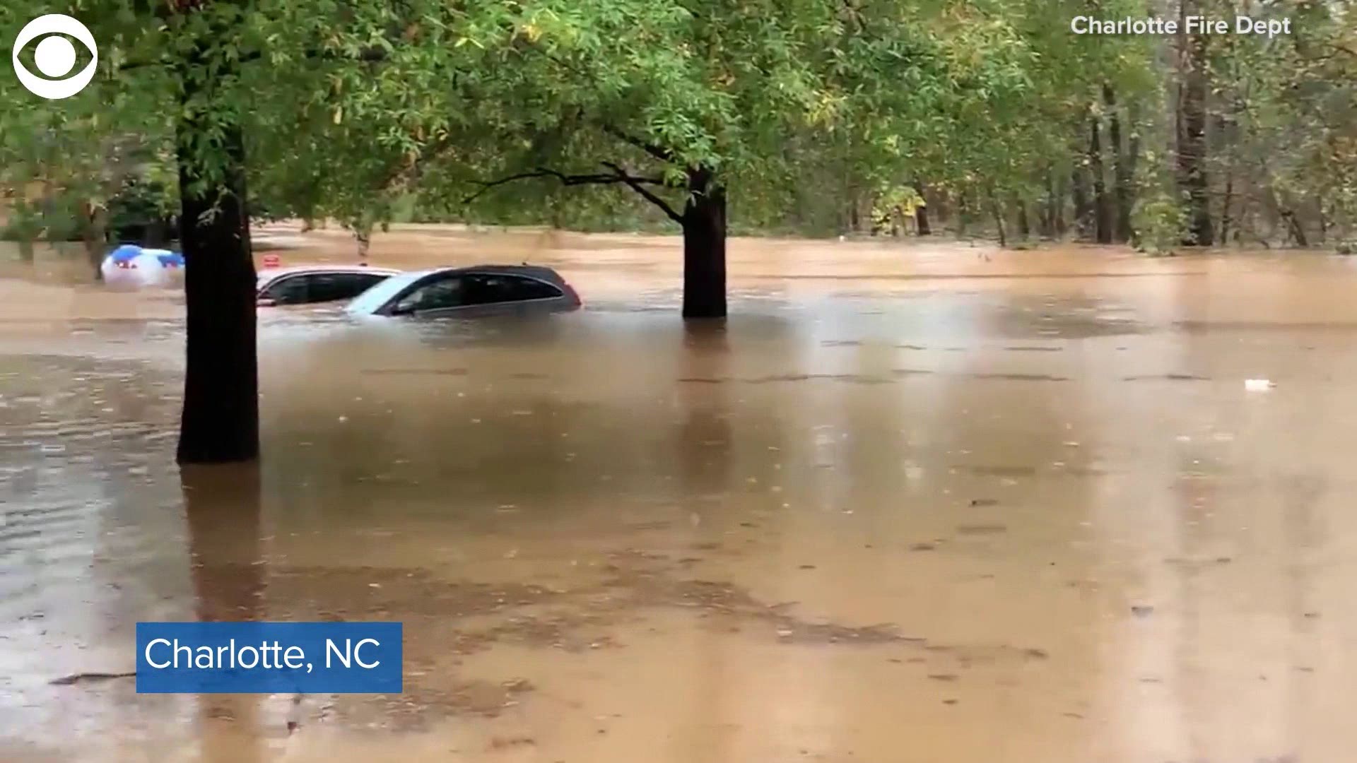 An elementary school in Charlotte, North Carolina was evacuated because of flooding Thursday.