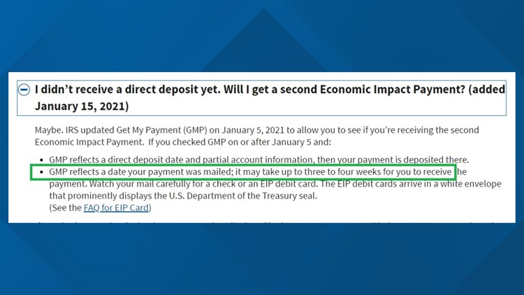 Why your mailed stimulus check could take up to four weeks | wfmynews2.com