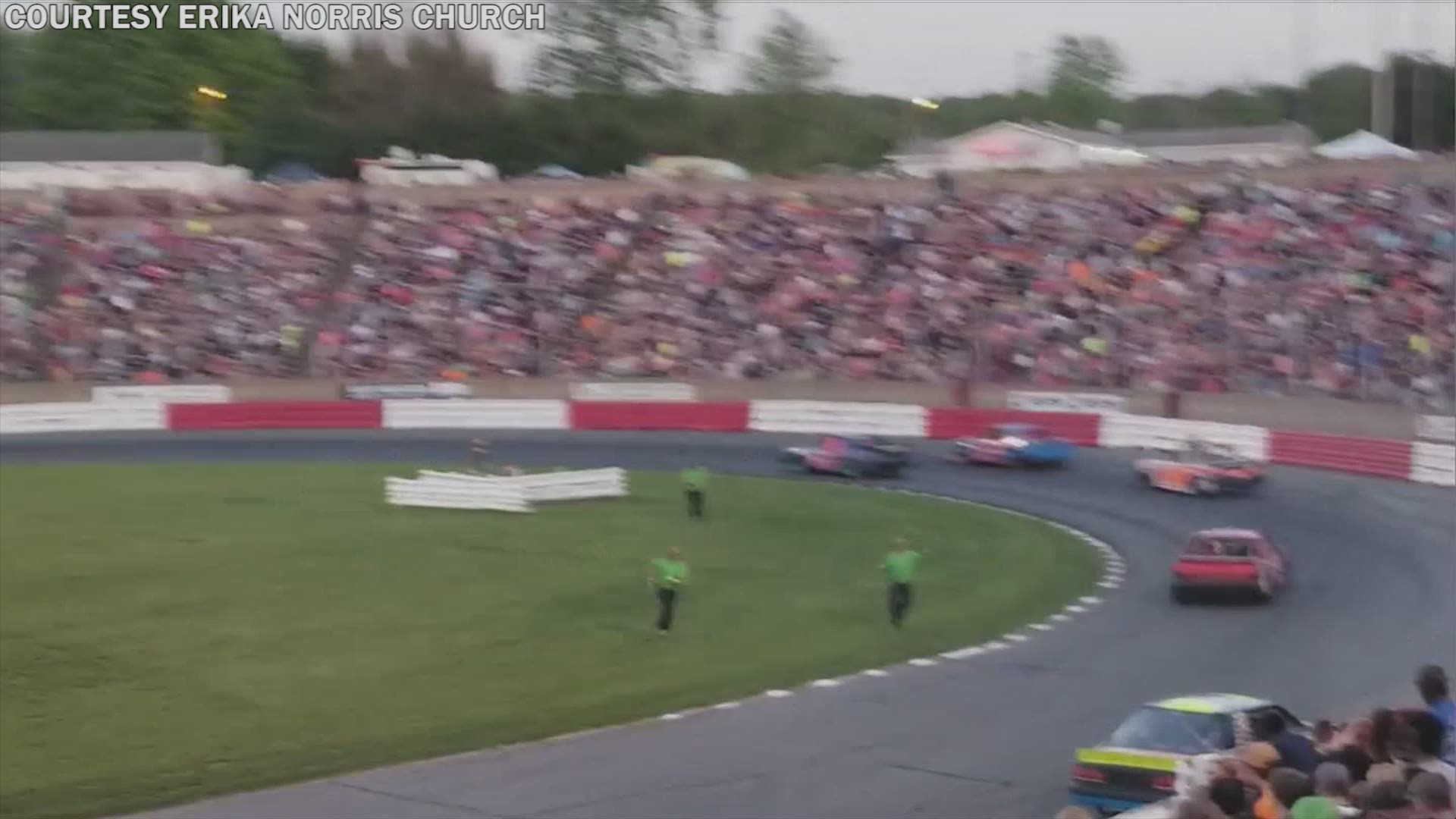 Race Car Goes Over Guardrail at Bowman Gray