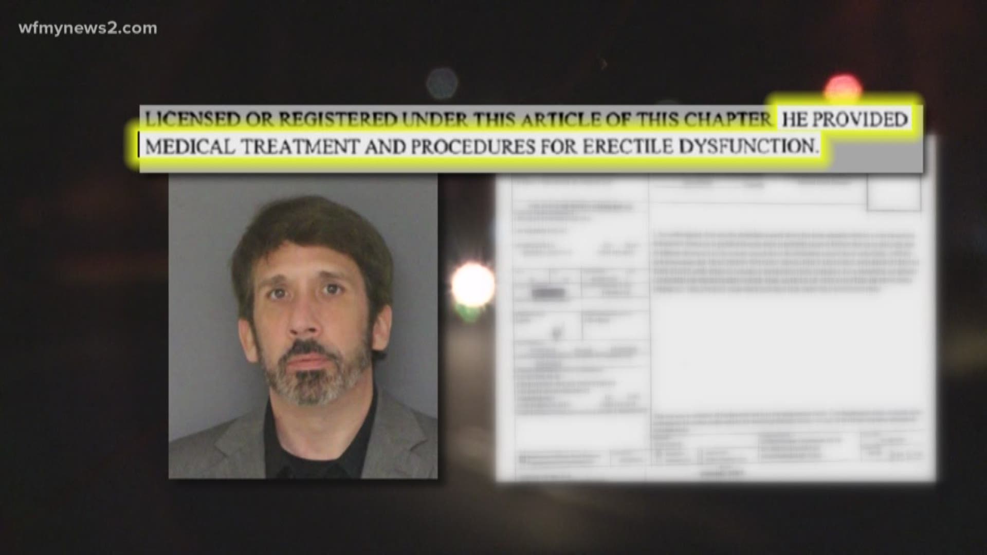 Court documents say he provided medical treatment and procedures for erectile dysfunction.