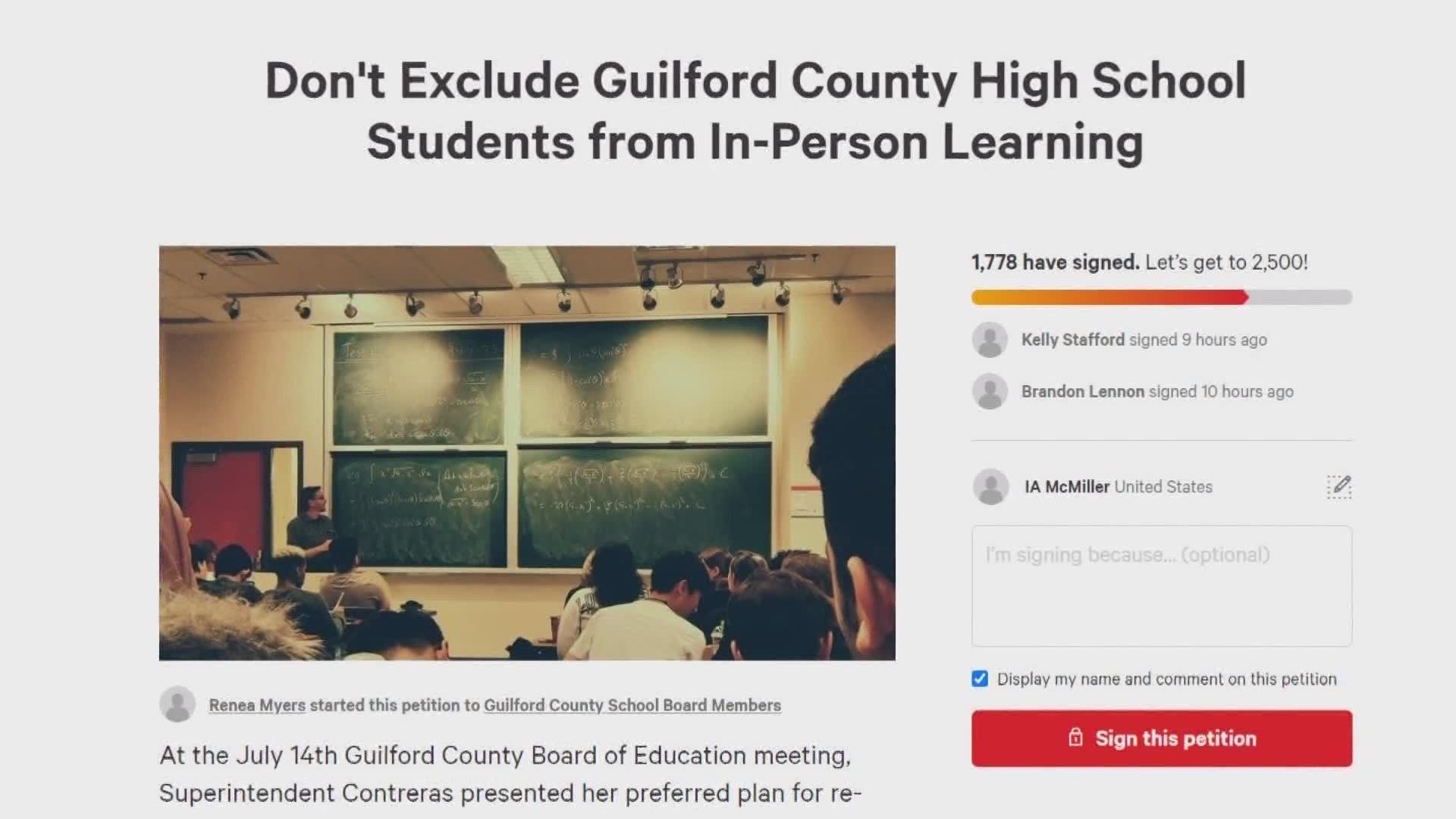 One parent started an online petition. She said she hopes school leaders take it into account.