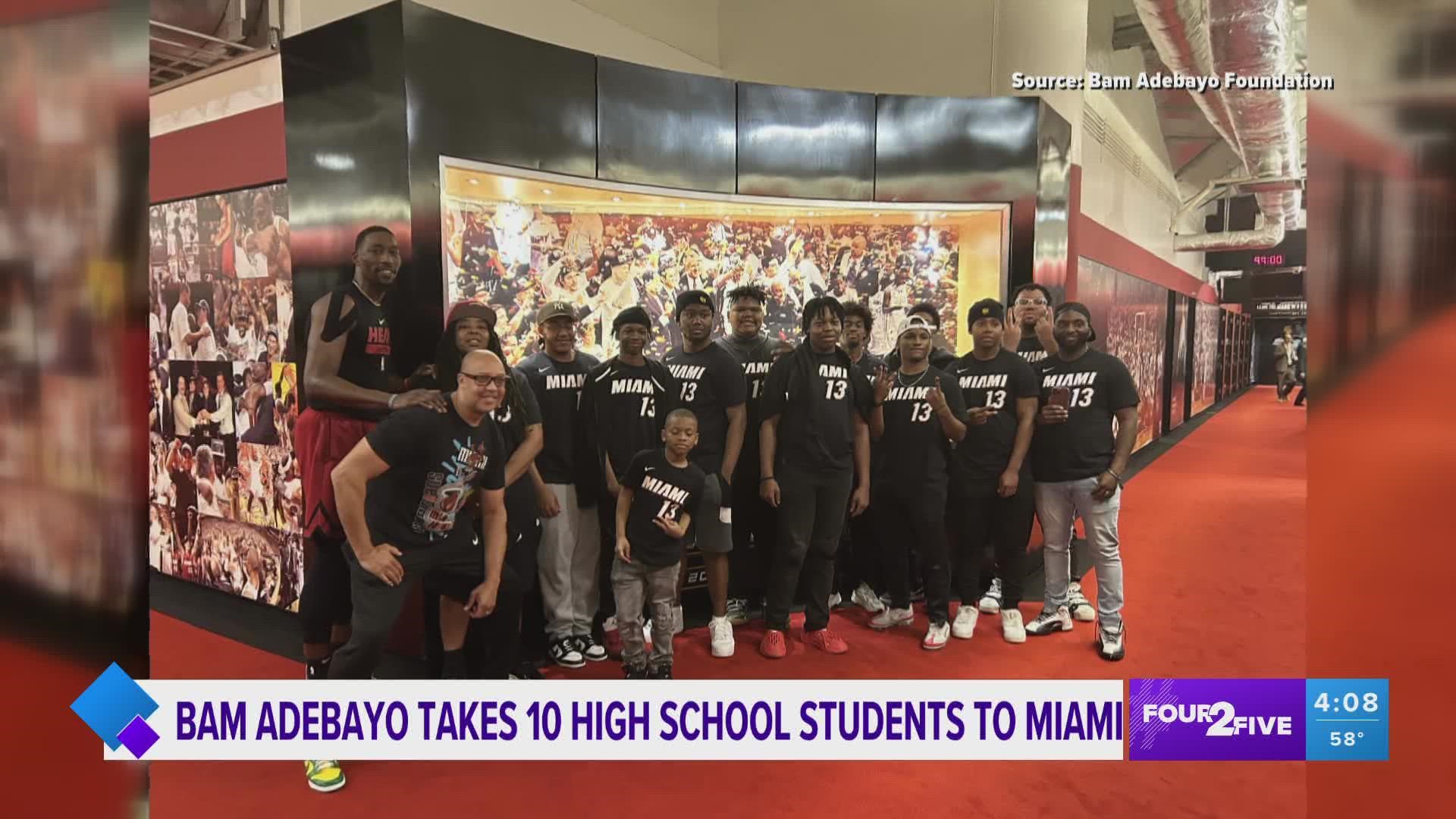 NBA star and High Point native, Bam Adebayo, takes to 10 high school males to Miami for a 2022 Holiday Expedition with his foundation.