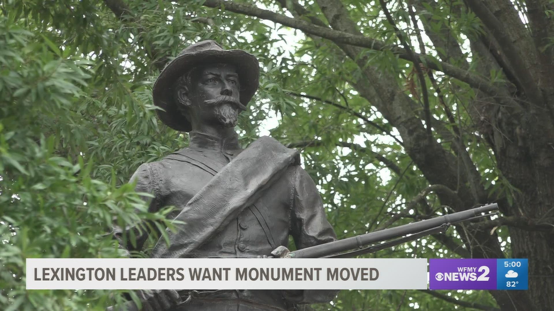 City leaders are still looking into who owns the monument and how they plan to move it.