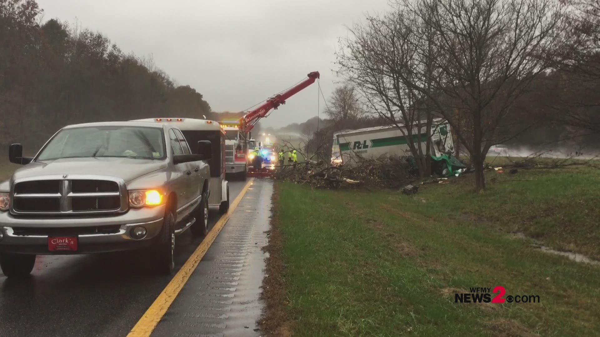 Tractor Trailer Crash on I-85 Near Lexington