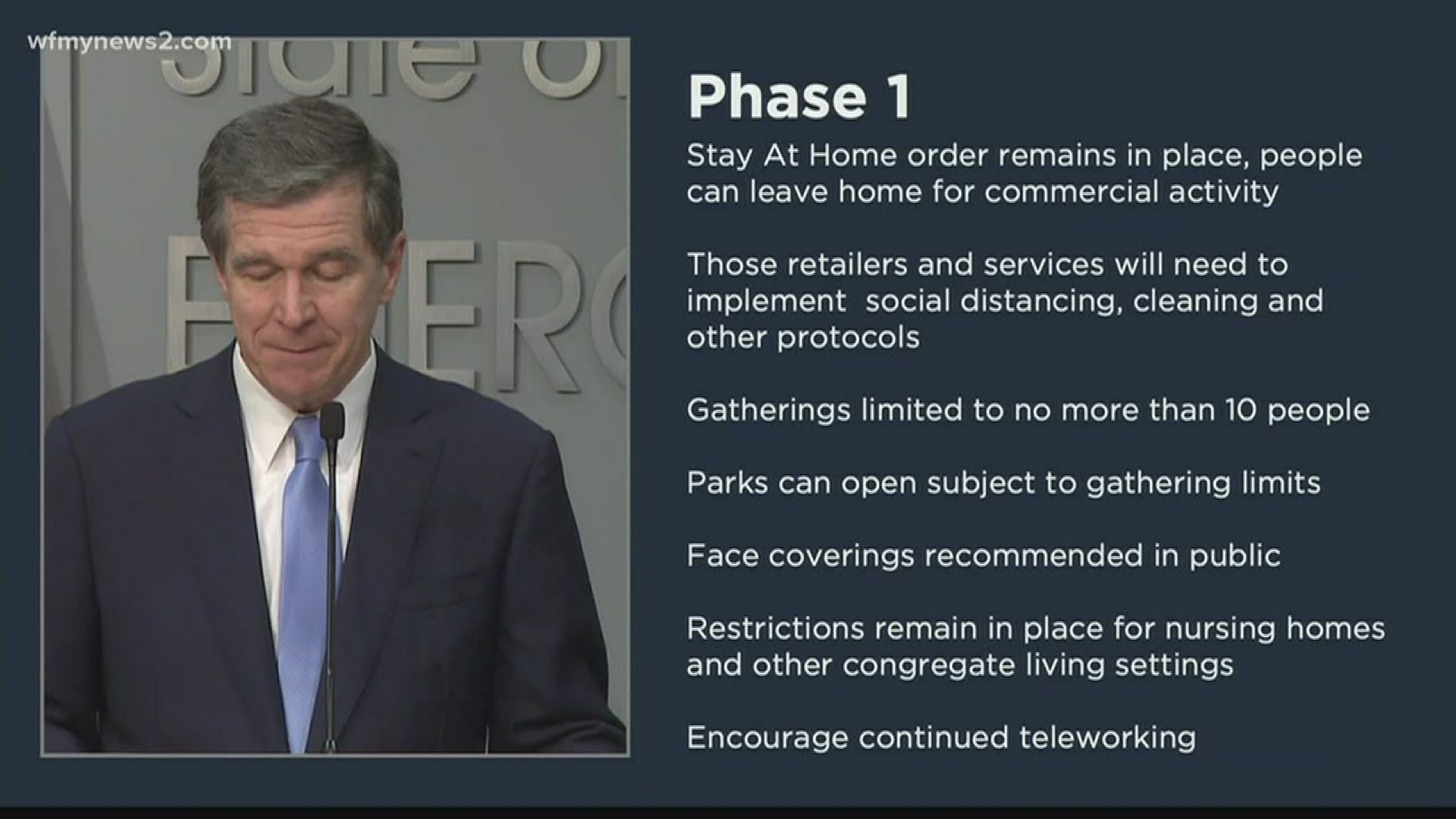 Governor Cooper said we won't go back to the way we lived in January or February anytime soon. He announced a plan to ease reopening North Carolina's economy.