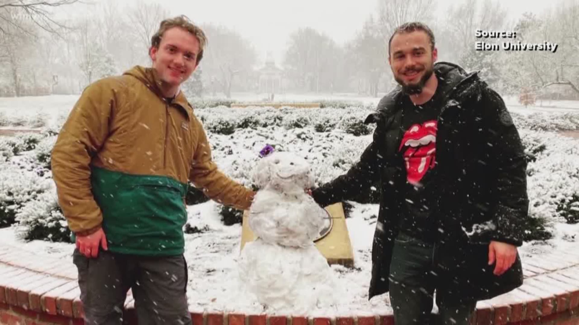 Some students rejoiced over canceled classes. Others used the snow-blanketed campus for an impromptu photo shoot.