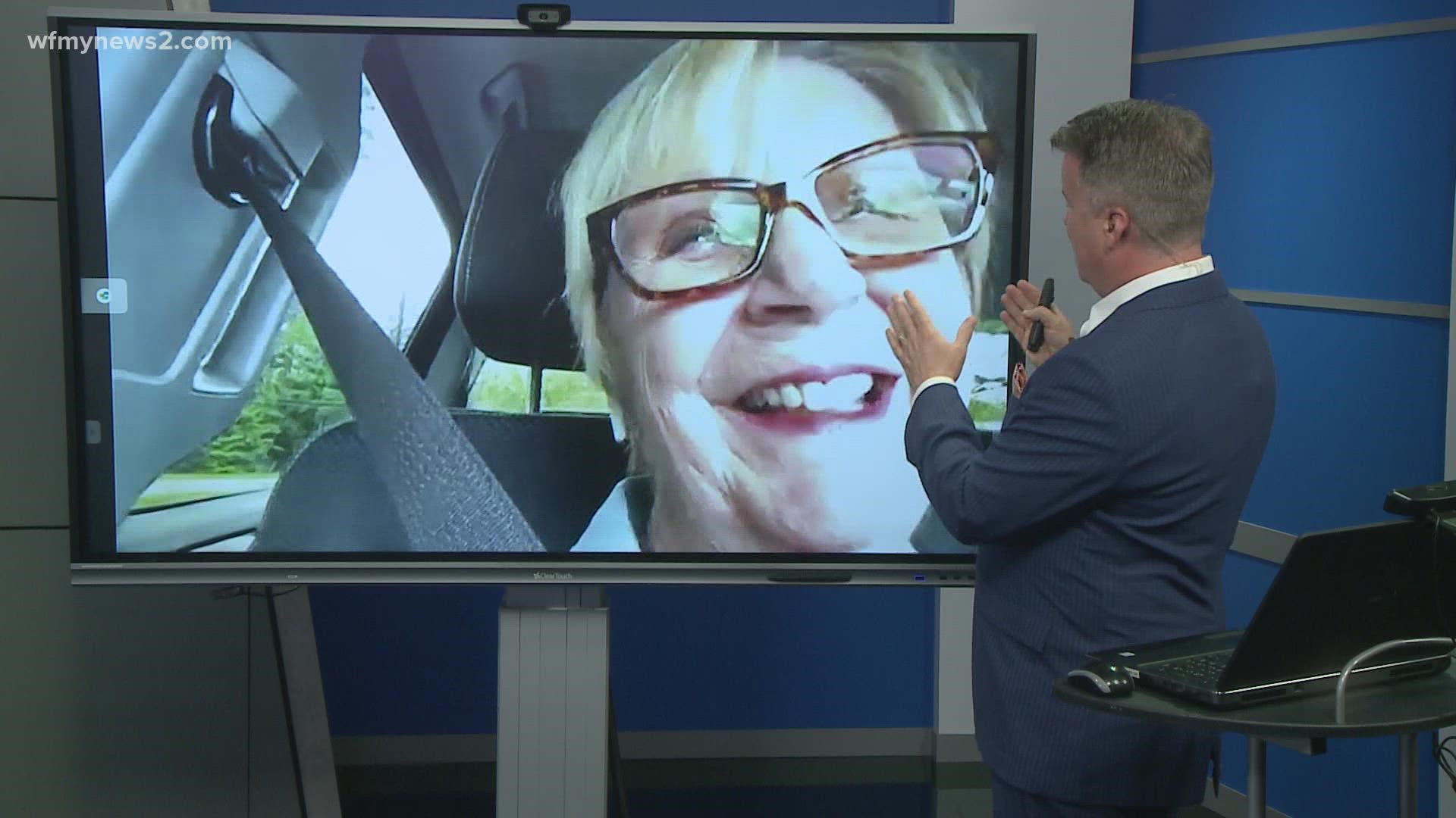 Eric Chilton chats with his firstgrade teacher