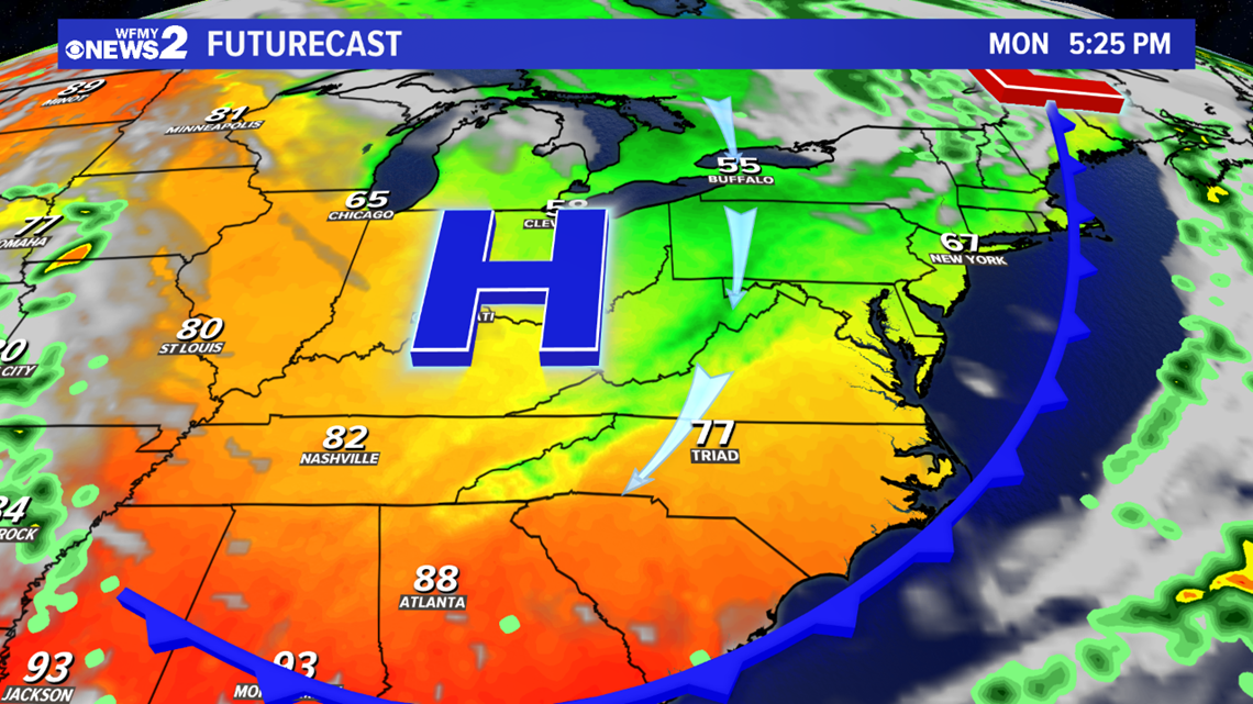 FORECAST: Cooler and Drier To Start The Week | wfmynews2.com